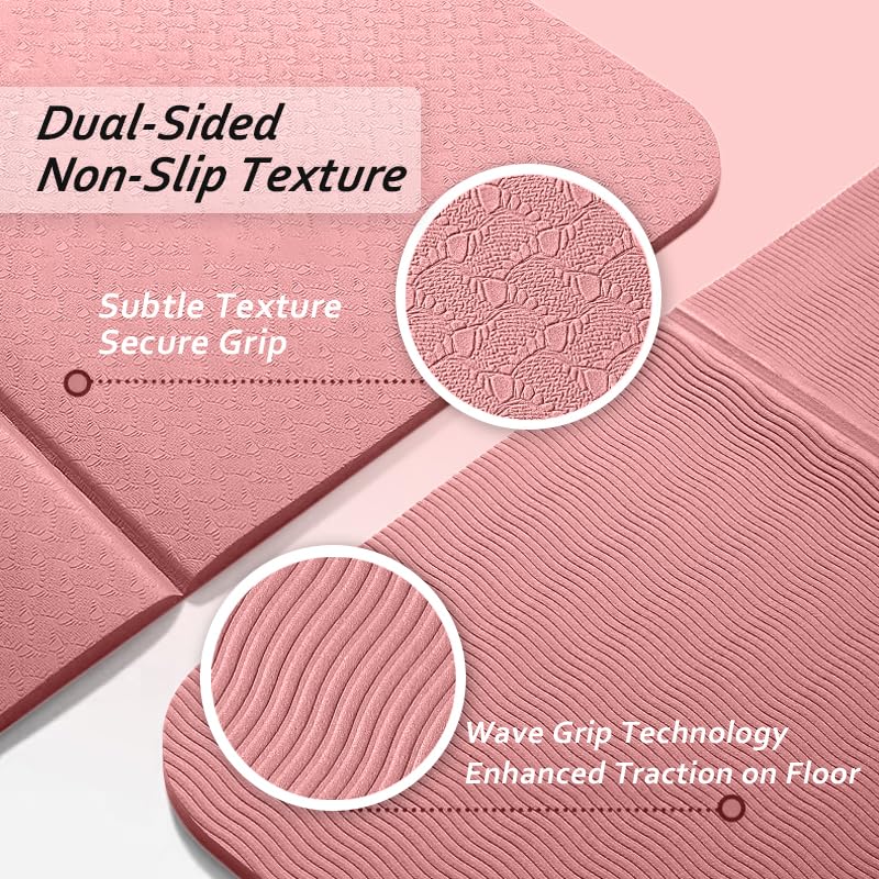 Portable Foldable Yoga Mat – Dual-Sided Non-Slip TPE Exercise Mat for Yoga, Pilates, Kids Nap & Travel (Black) | Other Colors Available in Store - Image 6