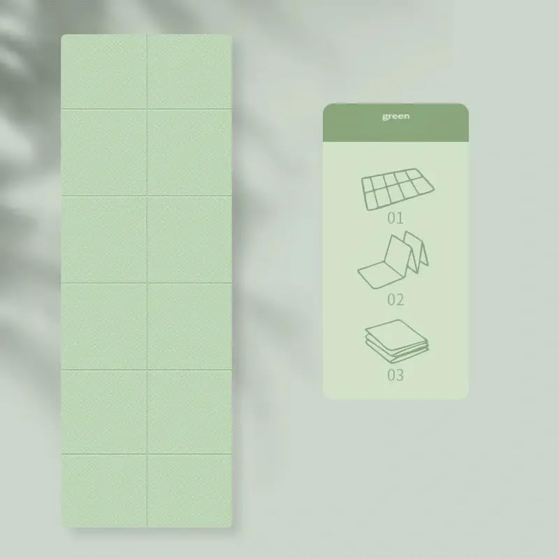 Portable Foldable Yoga Mat – Dual-Sided Non-Slip TPE Exercise Mat for Yoga, Pilates, Kids Nap & Travel (Green) | Other Colors Available in Store - Image 1