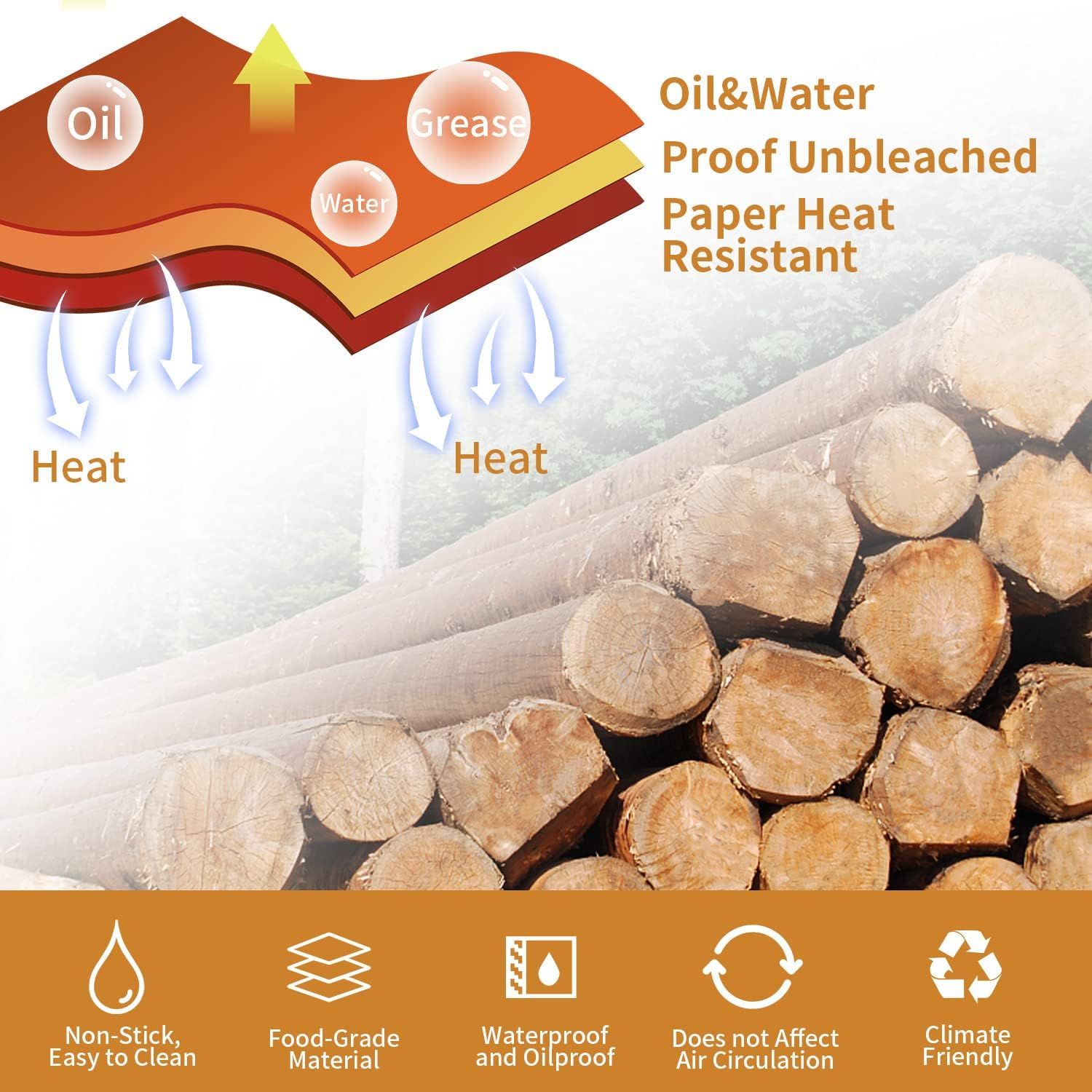100-Pack Air Fryer Paper Liners – Rectangular Bowl-Style, Unbleached Kraft Paper, Heat-Resistant & Grease-Proof, Compatible with Most Dual-Basket Air Fryers, Ovens, Microwaves, and Instant Pots—Single-Use Convenience for Easy Cleanup (Brown) - Image 6