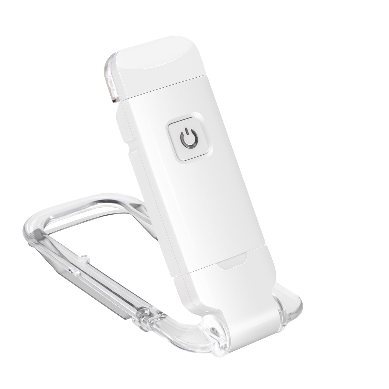 Rechargeable LED Book Light with Dimmable Warm White & Amber Modes – USB-Powered Clip-On Reading Lamp for Books, Sheet Music & Travel (White) - Image 1