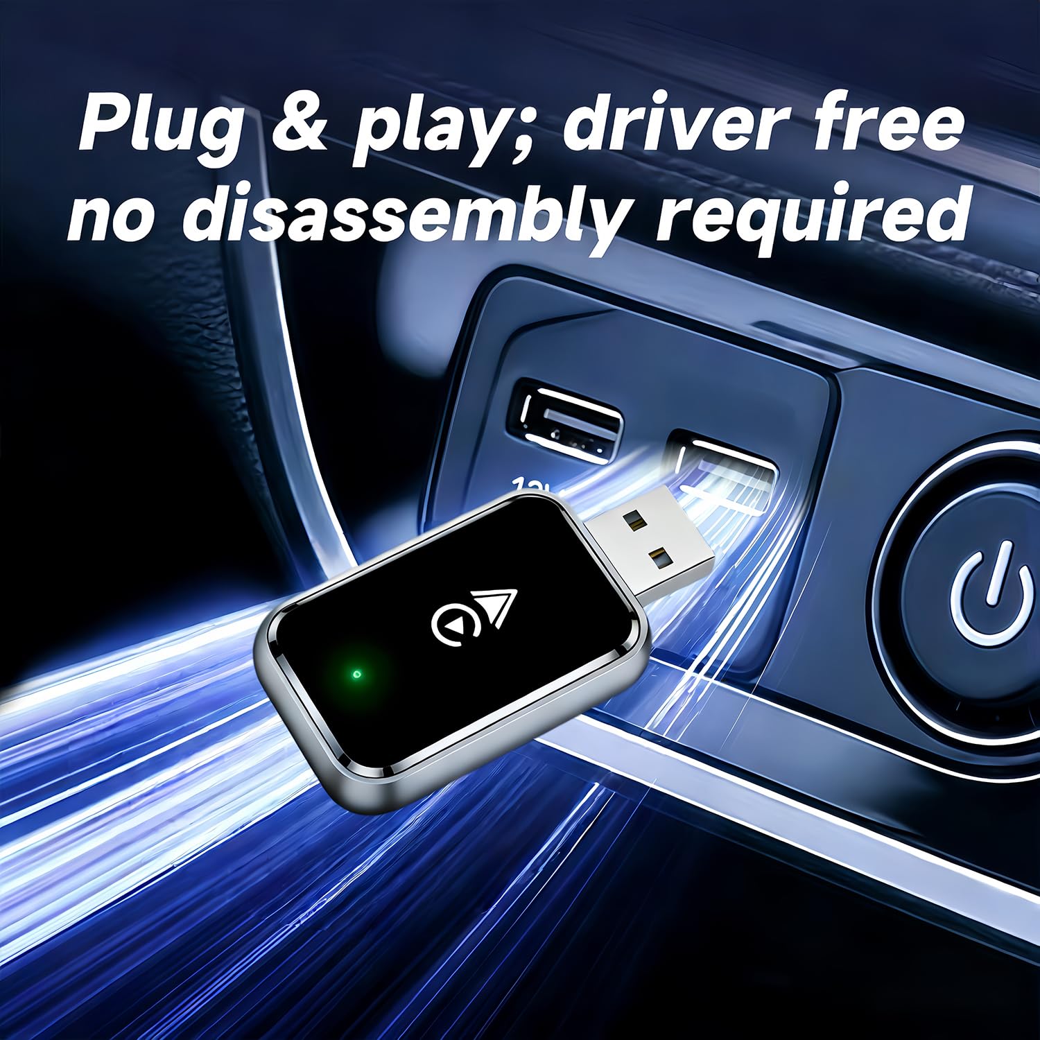 Wireless CarPlay Adapter 2-in-1 for iPhone & Android – Bluetooth 5.0 USB Dongle with OTA Update and Voice Control (Black) - Image 7