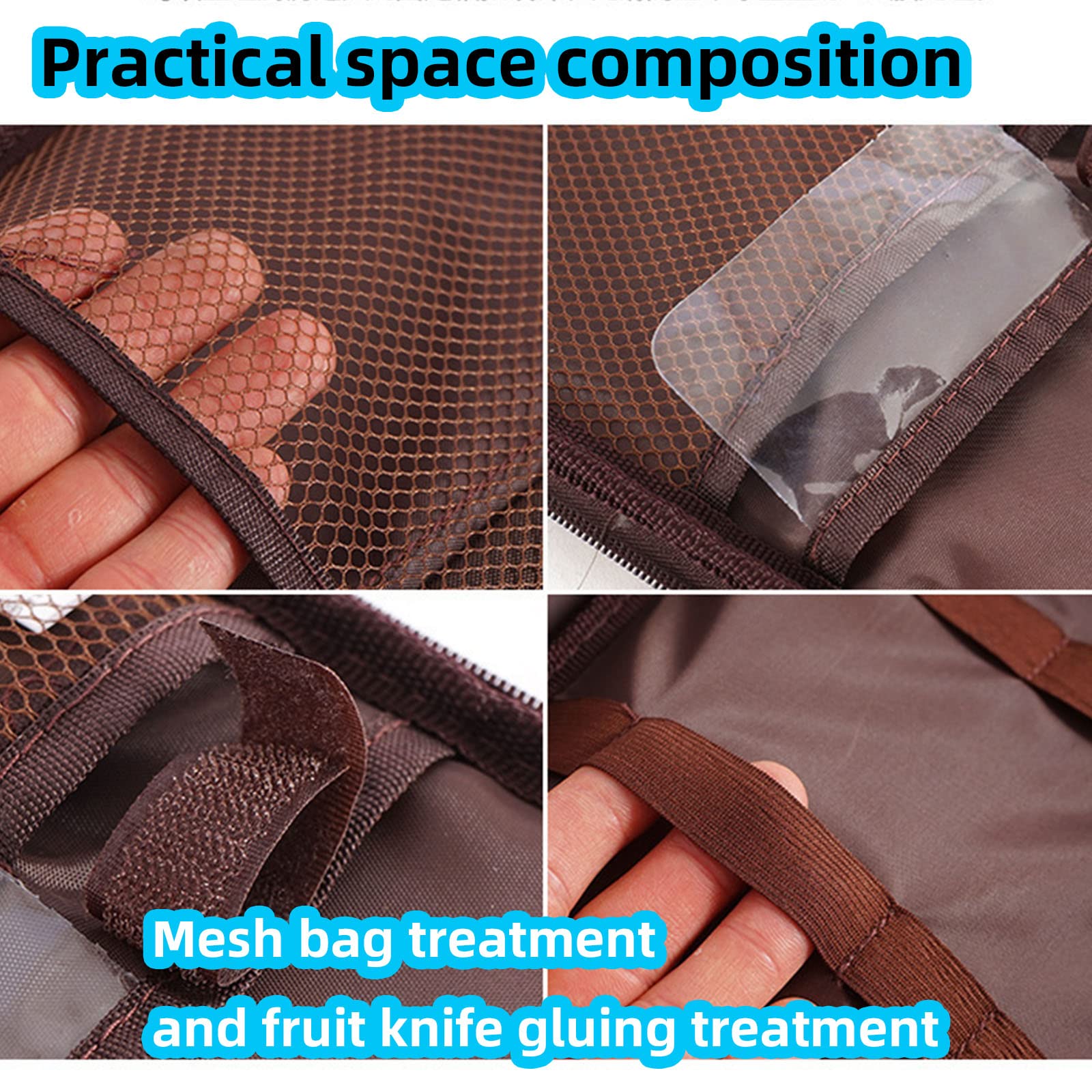 Multi-Functional Outdoor Kitchen Utensil Organizer – Durable Travel Storage Bag with Elastic Straps, Mesh Pockets & Carry Handle, Compact Size (Brown) - Image 6