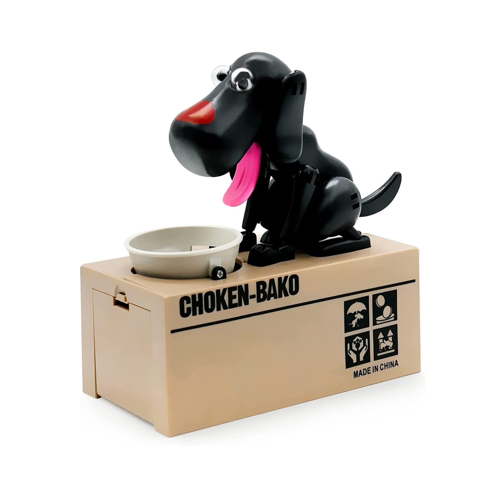 Interactive Dog Coin Bank – Automatic Electric Money Saving Piggy Bank with Moving Dog Design – Fun Kids Gift & Desk Decor (Black) - Image 1