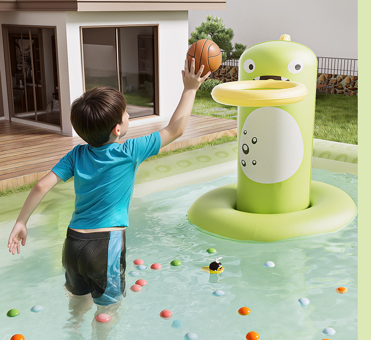 Inflatable Swimming Pool 210×140×56cm with Canopy & Dinosaur Spray – Kids Outdoor Water Play Set for Backyard, Garden, Summer Fun (Green) - Image 4