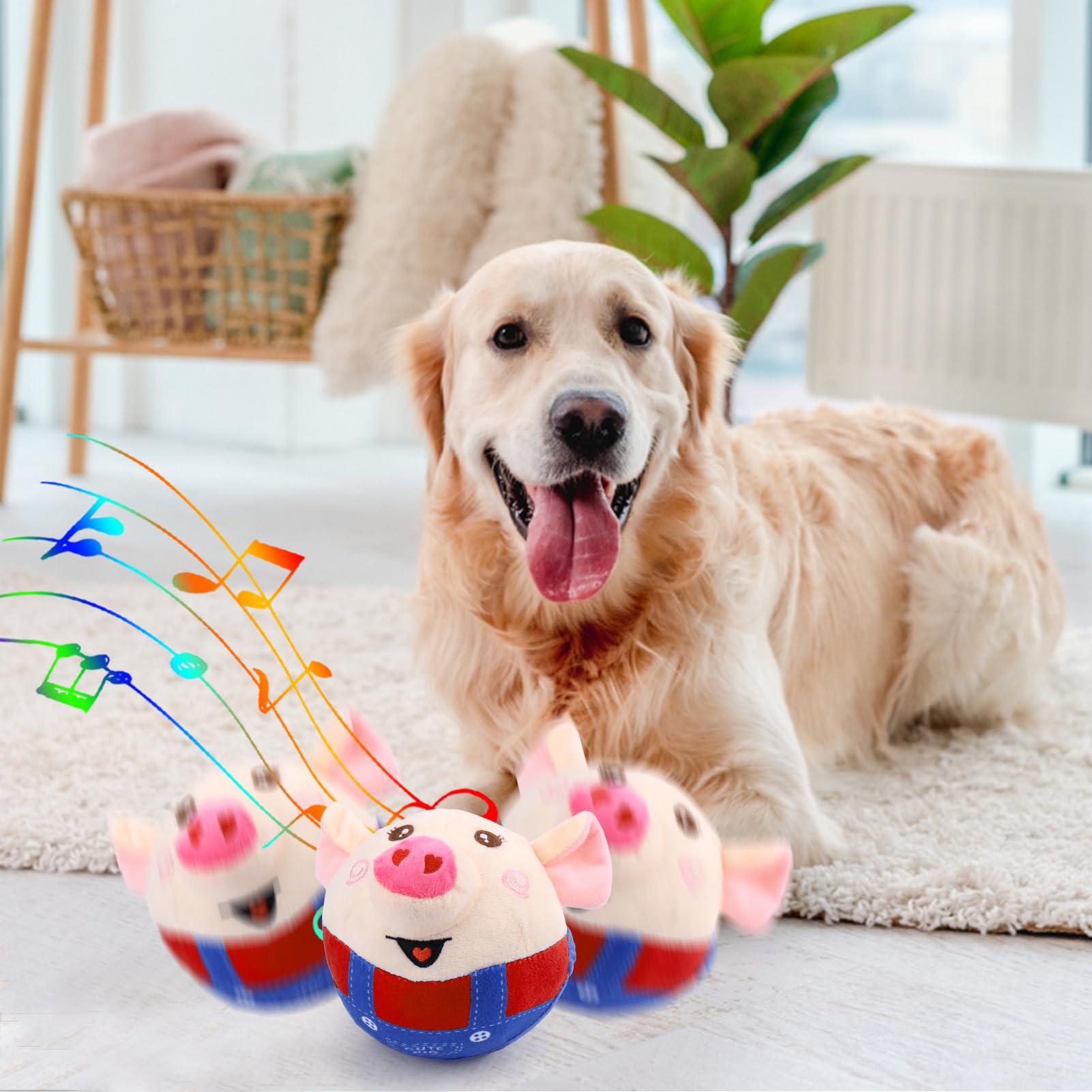 Interactive Pig Dog Toy – Rechargeable, Self-Moving & Squeaky with Recording & Music Modes, Dual-Mode Sound Activation, Durable Plush Cover, Ideal for Small to Large Dogs to Relieve Boredom and Anxiety (Red) - Image 6