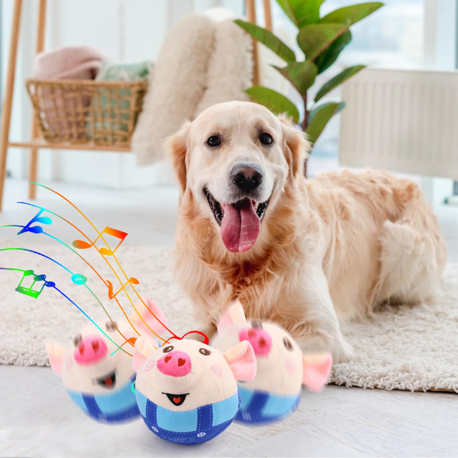 Interactive Pig Dog Toy – Rechargeable, Self-Moving & Squeaky with Recording & Music Modes, Dual-Mode Sound Activation, Durable Plush Cover, Ideal for Small to Large Dogs to Relieve Boredom and Anxiety (Blue) - Image 7