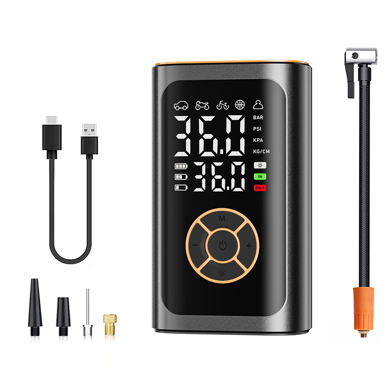 Wireless Tire Inflator with Digital Display – Portable Air Compressor for Cars, Bikes, Balls & More (Black) - Image 1