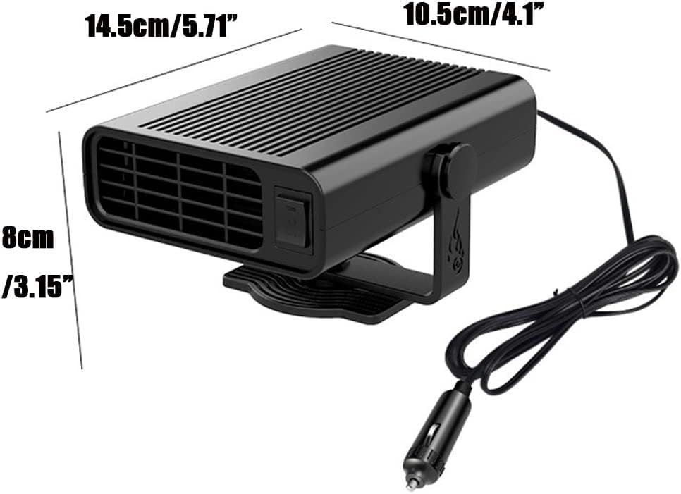 12V 120W Portable Car Heater and Defroster, 2-in-1 Fast Heating & Cooling Fan for Windshield Demisting, 360° Rotatable Auto Warmer for Winter Driving (Black) - Image 4