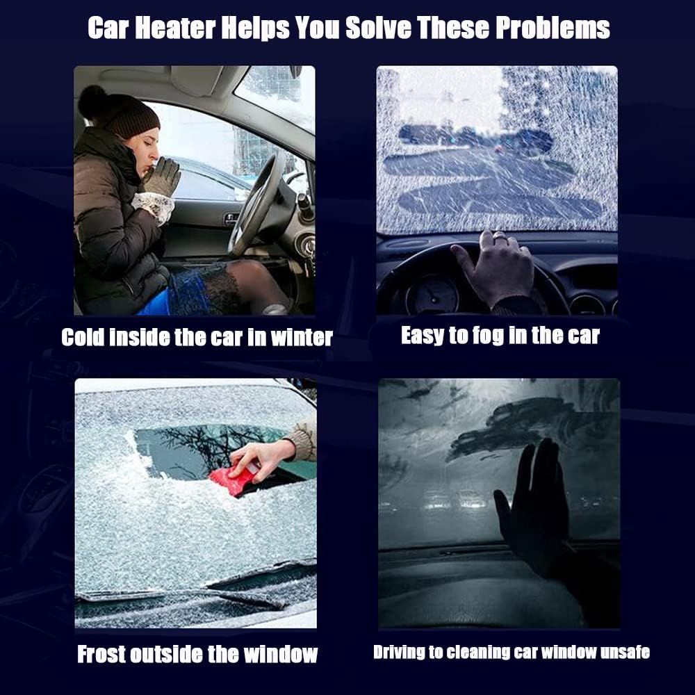 12V 120W Portable Car Heater and Defroster, 2-in-1 Fast Heating & Cooling Fan for Windshield Demisting, 360° Rotatable Auto Warmer for Winter Driving (Black) - Image 5