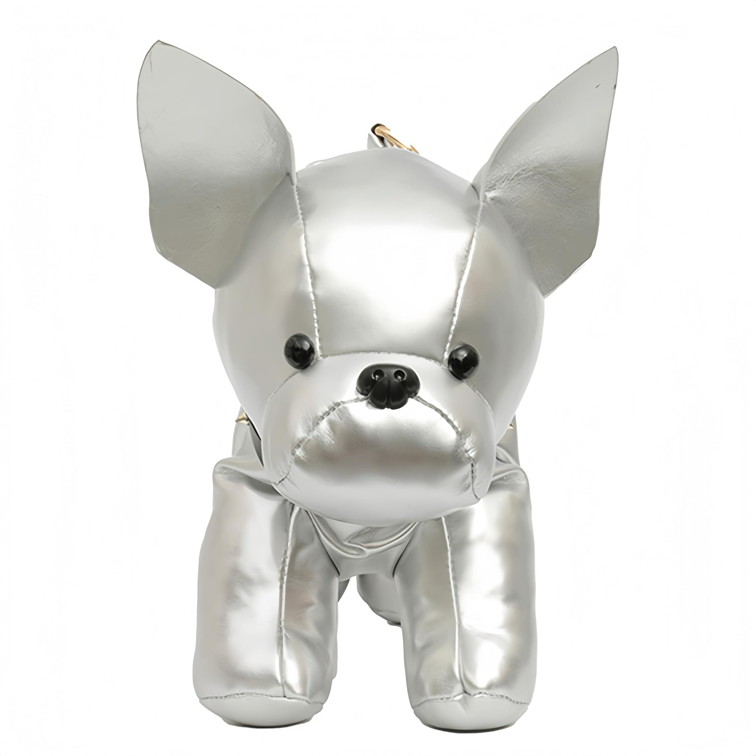 French Bulldog Shaped Bag – Cute Animal Crossbody Shoulder Bag with Adjustable Strap, PU Leather Dog Backpack for Women, Fashion Statement Accessory (Silver) - Image 1