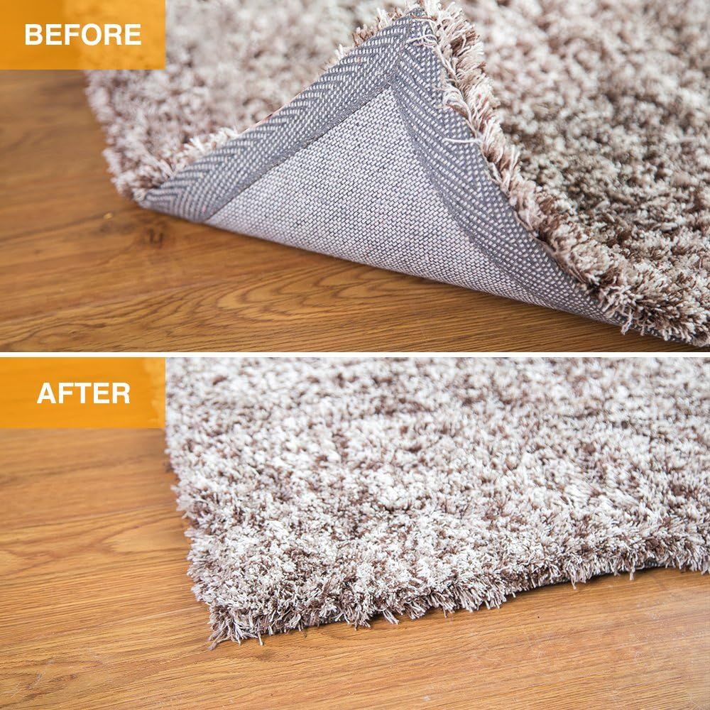 12-Pack Rug Gripper Pads with Micro-Groove Surface for Anti-Slip Stability, Reusable & Residue-Free, Ideal for Entryways, Bathrooms, Kitchens, and Living Rooms (White) - Image 4