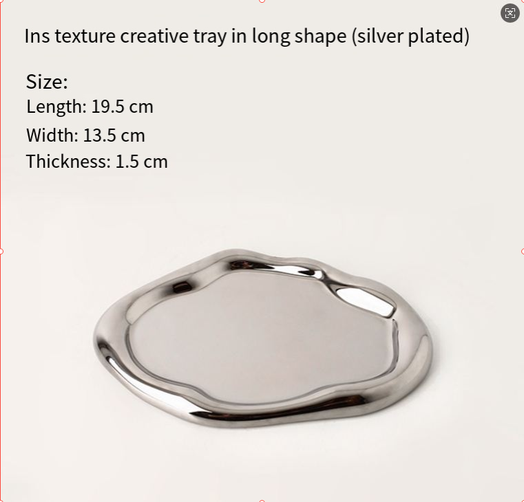 Silver Plated Ceramic Tray Set (Round & Long Shapes) – Minimalist Luxury Decorative Organizer for Jewelry, Vanity & Home Display| Other Styles Available in Store - Image 6
