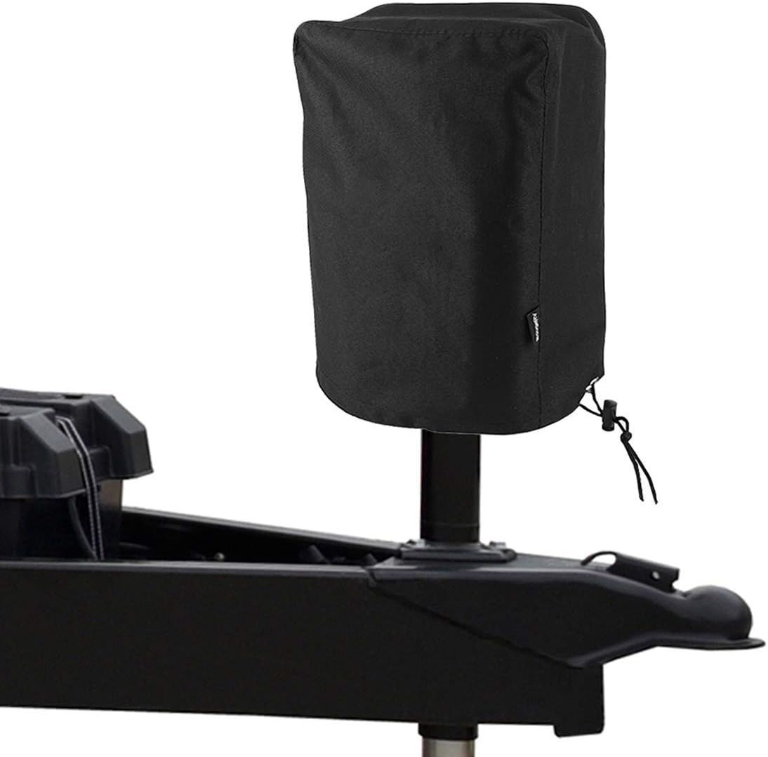 Heavy-Duty 2-Layer 600D Polyester Jack Cover for Electric Tongue Jacks on Campers, RVs, and Trailers—Features Double-Pull Drawstring, Cord Locks, and Reinforced Seams for Outdoor Use (Black) - Image 1