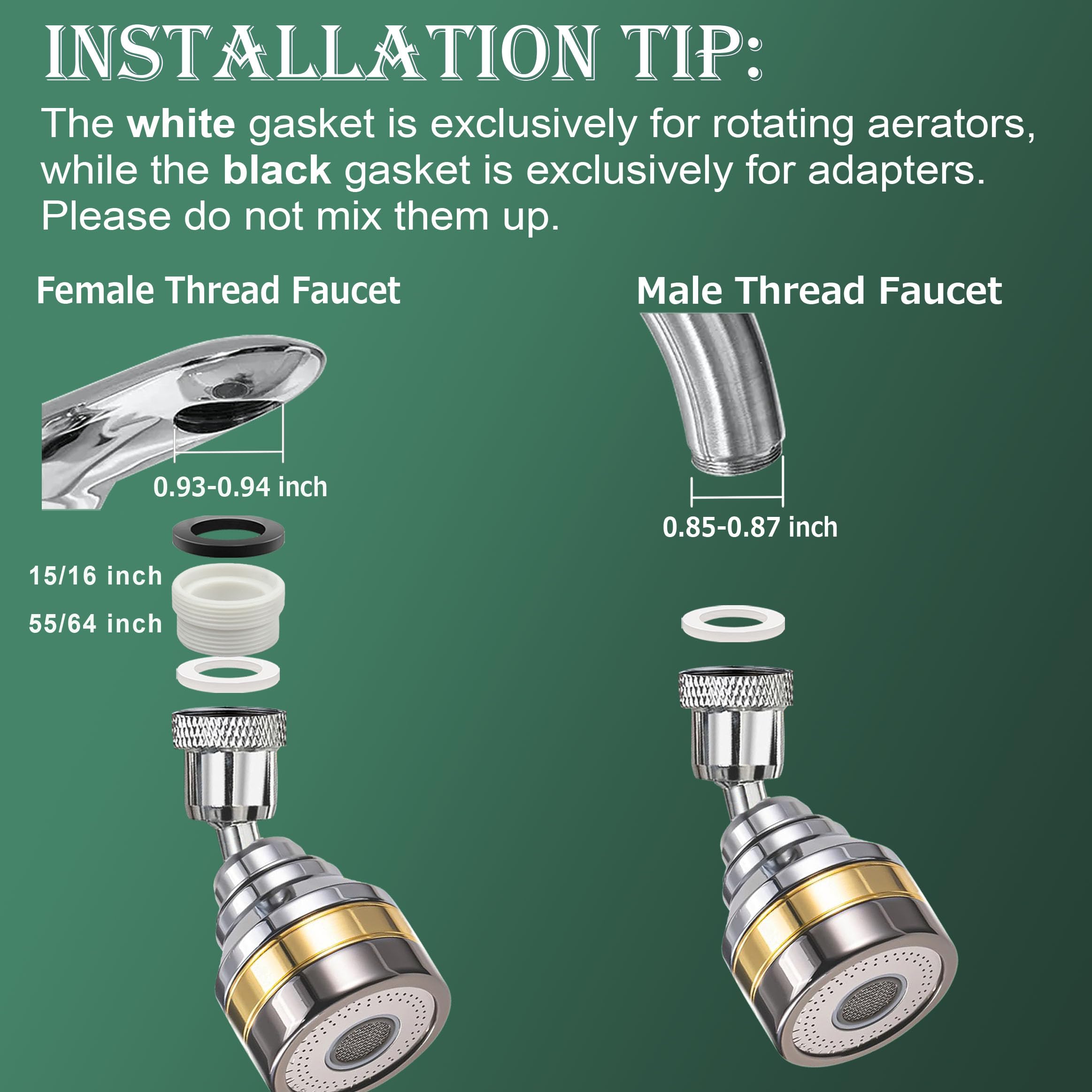 Multi-Function Rotating Faucet Aerator – 360° Swivel Kitchen Sink Extender with Adjustable Flow Modes, 3-inch & 7-inch Lengths, Anti-Splash Sprayer for Washing, Cleaning, and Filling (Silver,Long) - Image 7