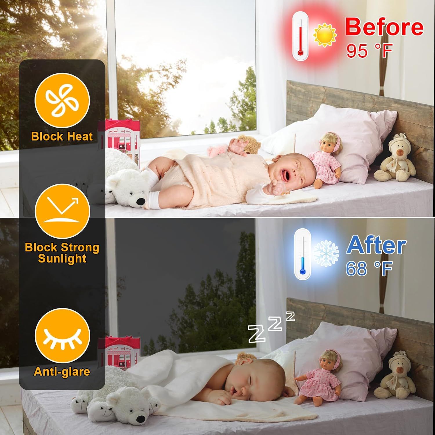 Static-Cling Window Film with Mirror Effect for Daytime Privacy, Heat & Glare Reduction, Easy Water-Based Installation, Includes Scraper, Spray Bottle, and Cutter—Ideal for Homes, Offices, and Apartments (Black) - Image 2