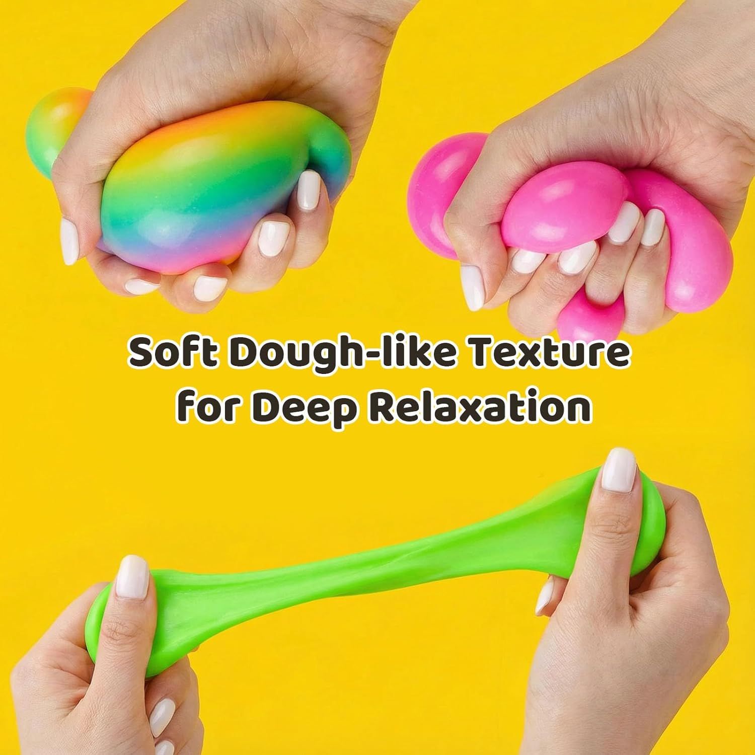 5 PCS Color Changing TPR Stress Balls for Office & Classroom – Soft Sensory Squeeze Toys to Relieve Anxiety (Multicolor) - Image 2