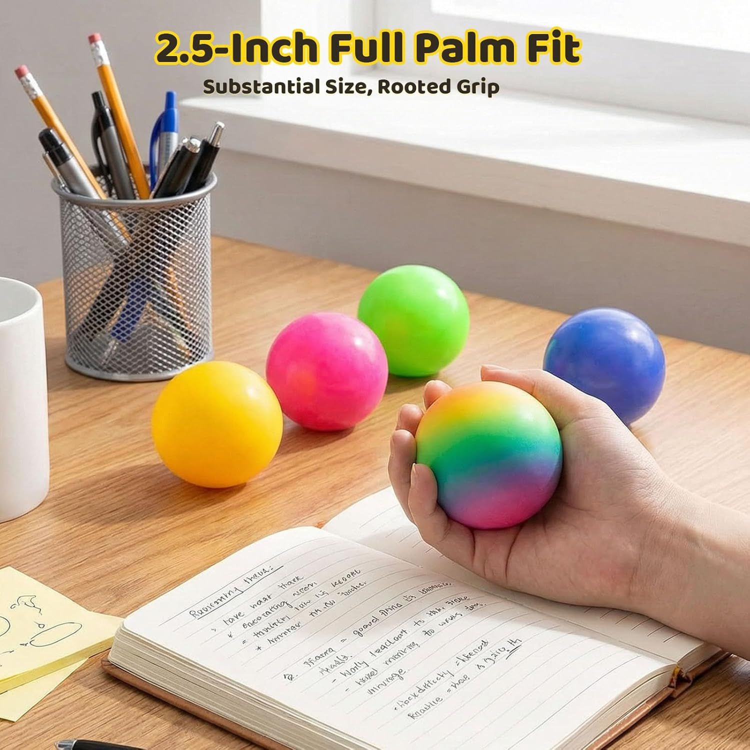 5 PCS Color Changing TPR Stress Balls for Office & Classroom – Soft Sensory Squeeze Toys to Relieve Anxiety (Multicolor) - Image 3