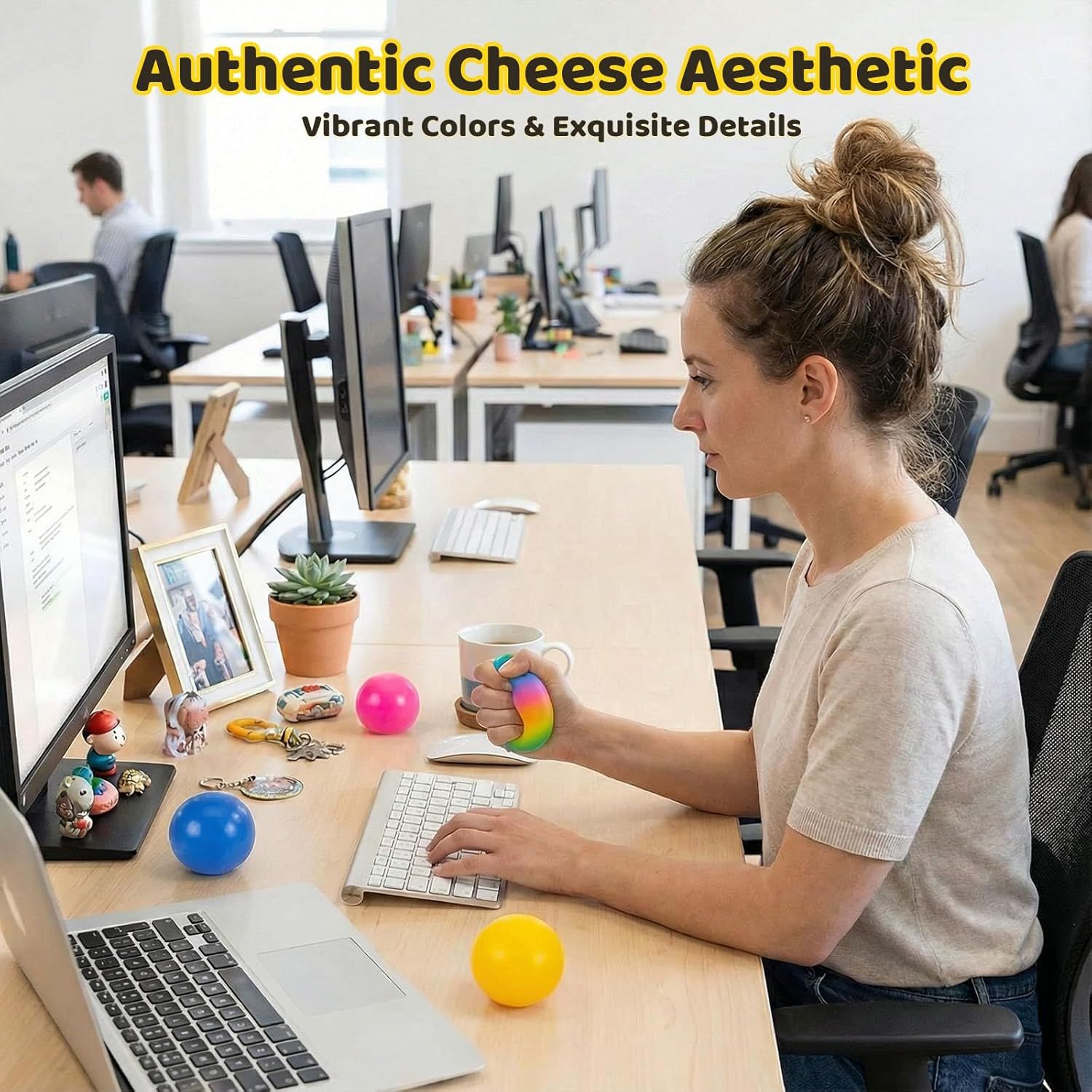 5 PCS Color Changing TPR Stress Balls for Office & Classroom – Soft Sensory Squeeze Toys to Relieve Anxiety (Multicolor) - Image 4