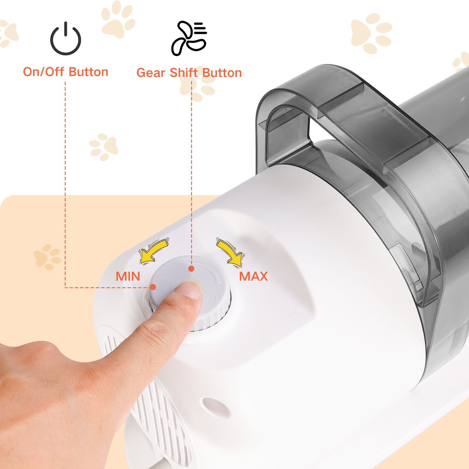 All-in-One Pet Grooming Vacuum Kit with Electric Clipper & Brushes for Dogs and Cats, Low Noise & Strong Suction (Grey) - Image 4