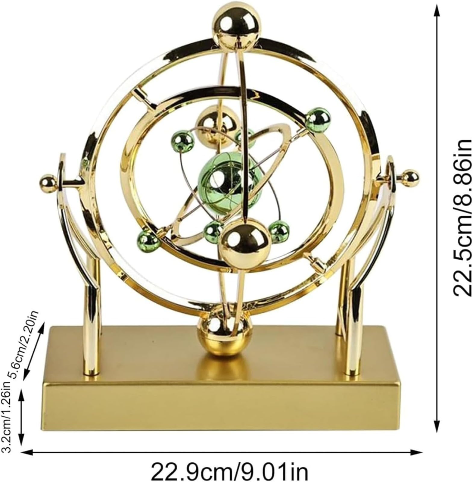 Celestial Orbit Perpetual Motion Pendulum, Kinetic Art Desk Decor 3D Space,Battery Powered Perpetual Motion Machine, Kinetic Art Desk Decor Science, Magnetic Balance Model for Home Or Office (Gold) - Image 2