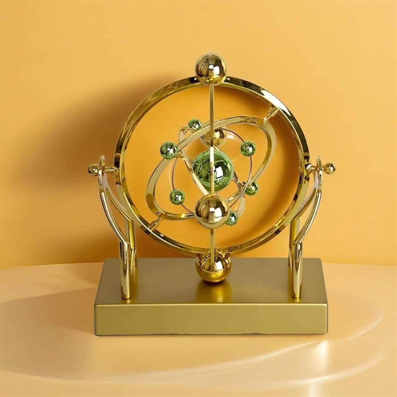 Celestial Orbit Perpetual Motion Pendulum, Kinetic Art Desk Decor 3D Space,Battery Powered Perpetual Motion Machine, Kinetic Art Desk Decor Science, Magnetic Balance Model for Home Or Office (Gold) - Image 6