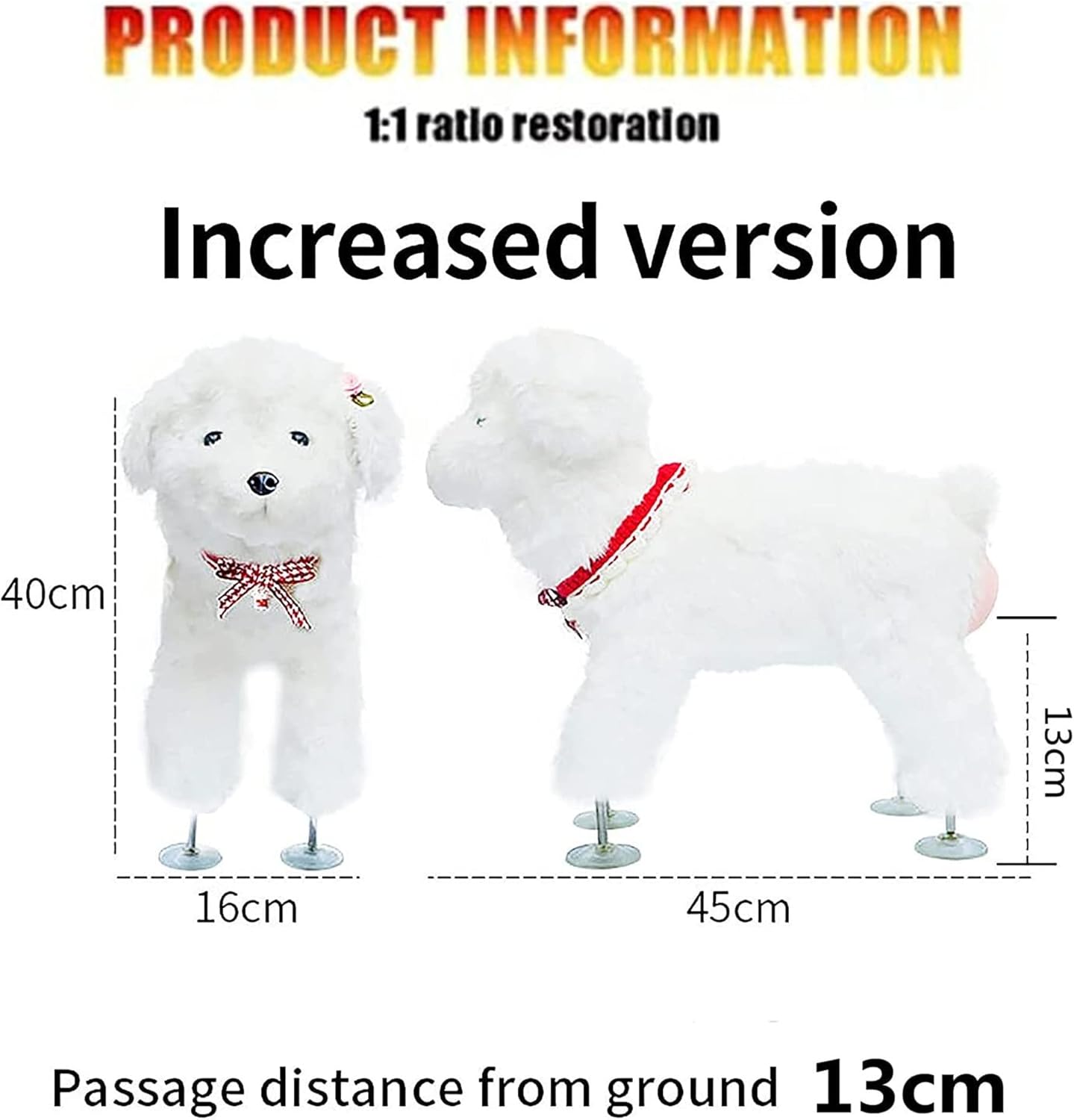 Pet Behavioral Support Doll – Realistic Canine Companion Toy for Stress Relief, Made of TPE Silicone & Soft Fur, Stable Suction Base, 1:1 Anatomical Design, for Small to Medium Dogs (White, Channel Height 13cm) - Image 7