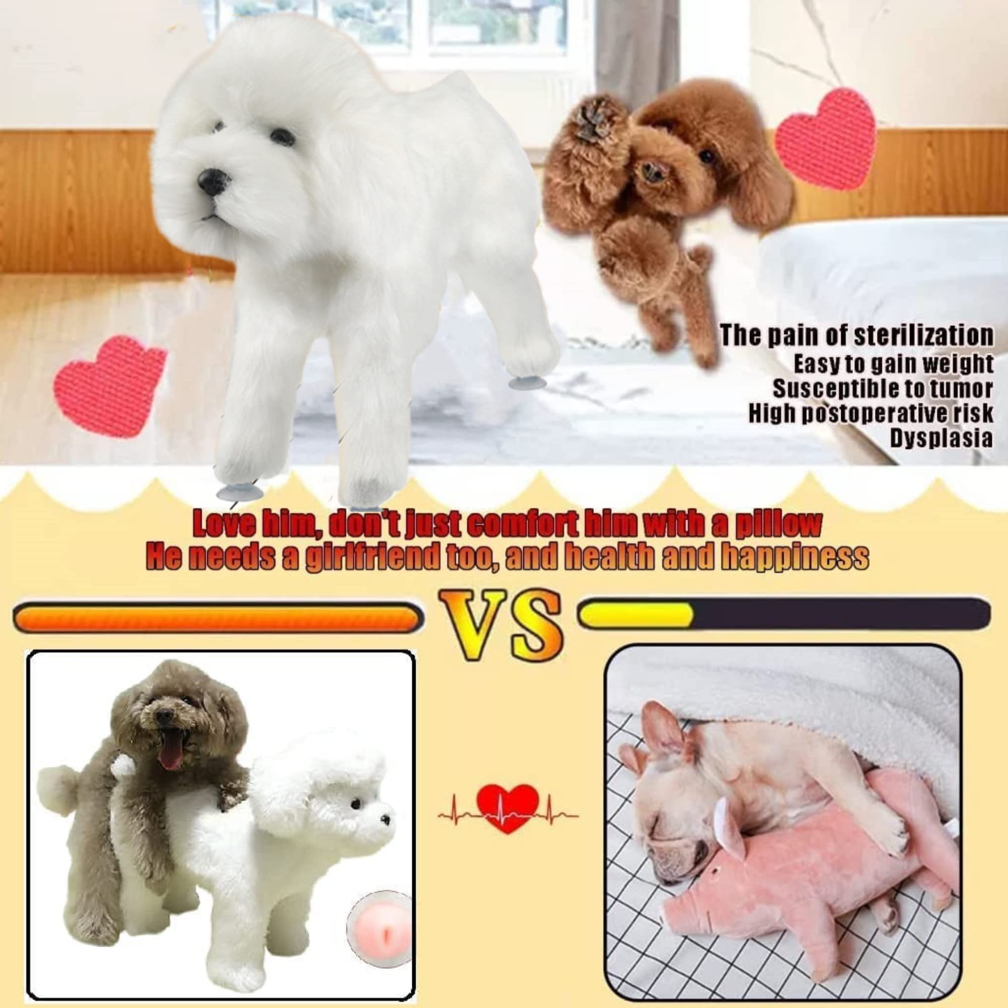 Pet Behavioral Support Doll – Realistic Canine Companion Toy for Stress Relief, Made of TPE Silicone & Soft Fur, Stable Suction Base, 1:1 Anatomical Design, for Small to Medium Dogs (White, Channel Height 28cm) - Image 4