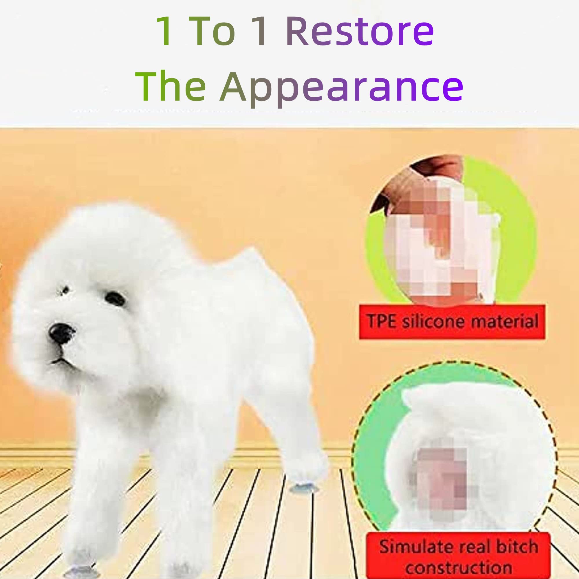 Pet Behavioral Support Doll – Realistic Canine Companion Toy for Stress Relief, Made of TPE Silicone & Soft Fur, Stable Suction Base, 1:1 Anatomical Design, for Small to Medium Dogs (White, Channel Height 28cm) - Image 5