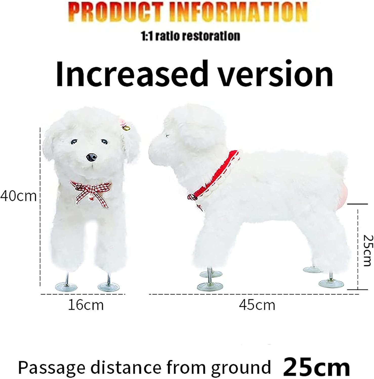 Pet Behavioral Support Doll – Realistic Canine Companion Toy for Stress Relief, Made of TPE Silicone & Soft Fur, Stable Suction Base, 1:1 Anatomical Design, for Small to Medium Dogs (White, Channel Height 28cm) - Image 7
