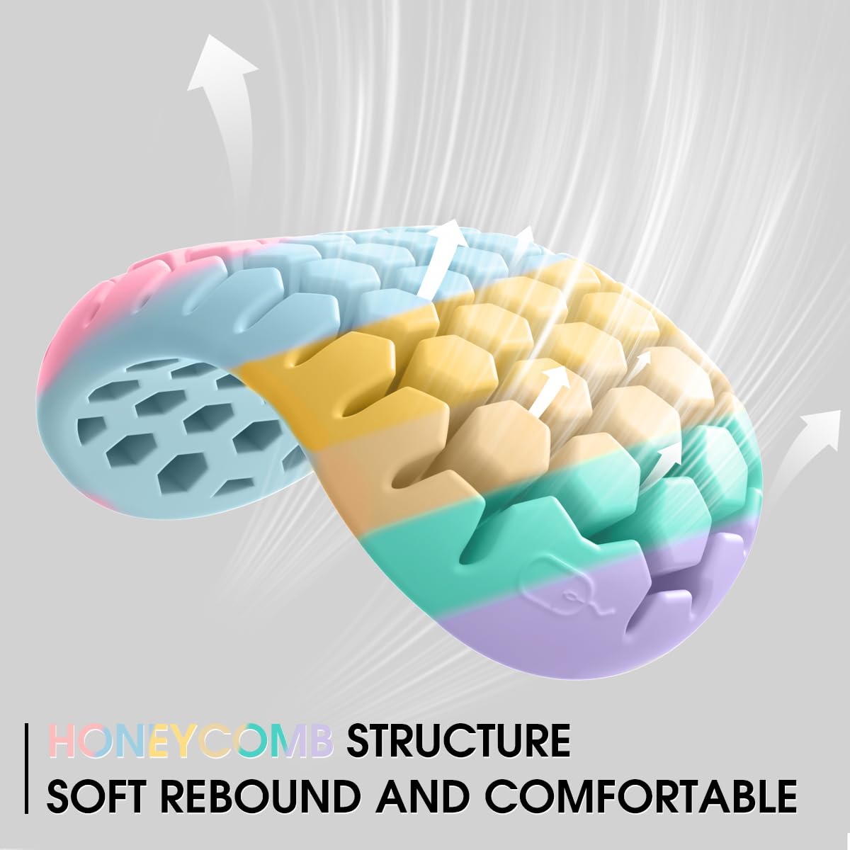 Ergonomic Silicone Wrist Rest Set – Keyboard & Mouse Support Pad with Honeycomb Design for Office, Gaming, and Home Use (Rainbow) - Image 3