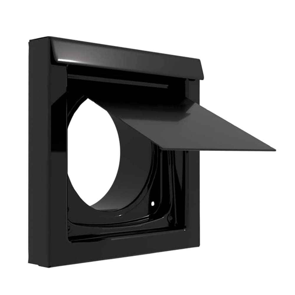Black 4-Inch Dryer Vent Cover – Outdoor Wall Exhaust for Clothes Dryer & Bathroom Fan | Durable Galvalume Steel with Quiet Damper | Other Colours Available In-Store - Image 1