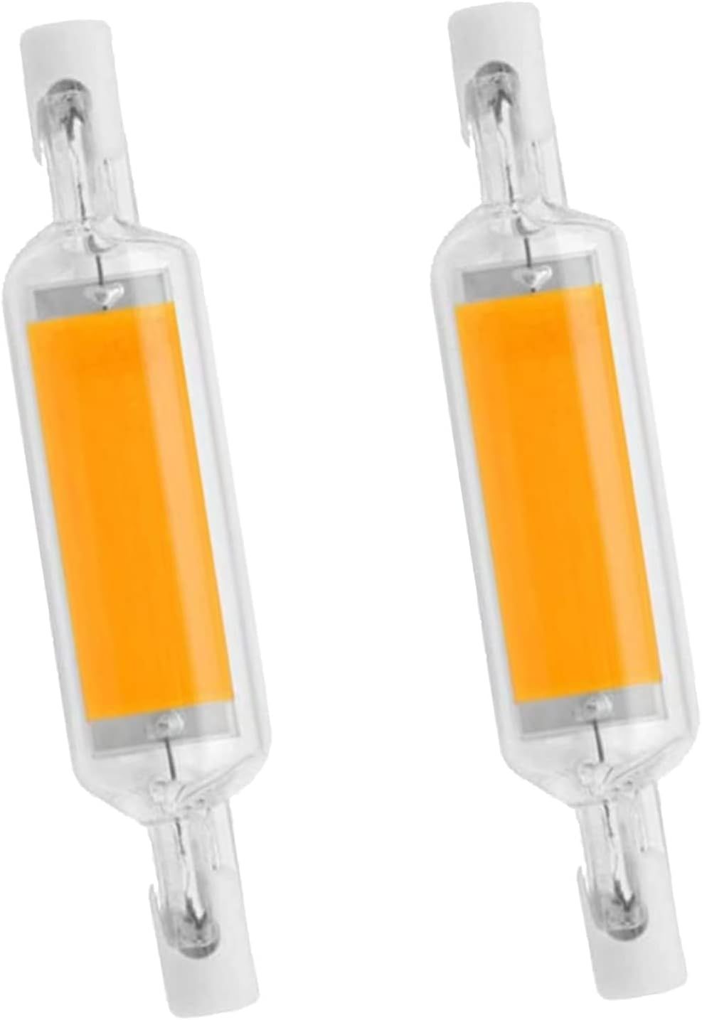 2PCS 10W R7S LED COB Bulb, Dimmable 78mm Double-Ended J-Type T3 Lamp, 100W Halogen Equivalent, 1000LM 6000K Daylight for Floodlight & Landscape Lighting (Yellow) - Image 1