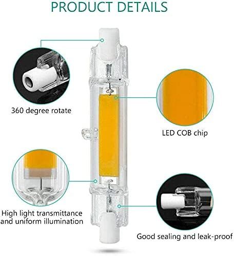 2PCS 10W R7S LED COB Bulb, Dimmable 78mm Double-Ended J-Type T3 Lamp, 100W Halogen Equivalent, 1000LM 6000K Daylight for Floodlight & Landscape Lighting (Yellow) - Image 3