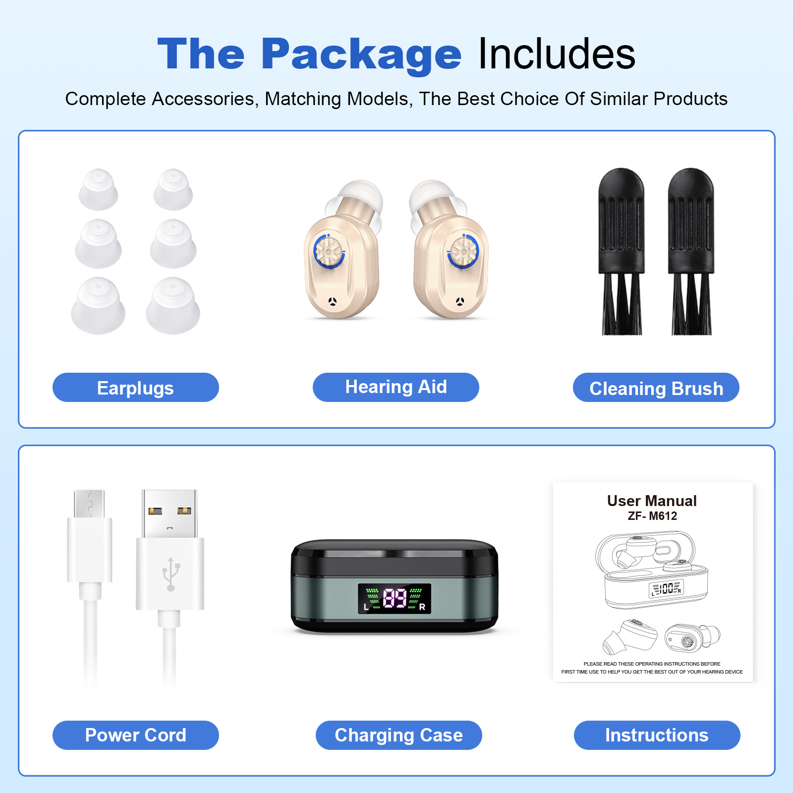 Rechargeable In-the-Ear Hearing Aids with Charging Case and LCD Display – Ultra-Compact Sound Amplifier for Seniors (Black & Green Case, Skin Tone Device) - Image 8