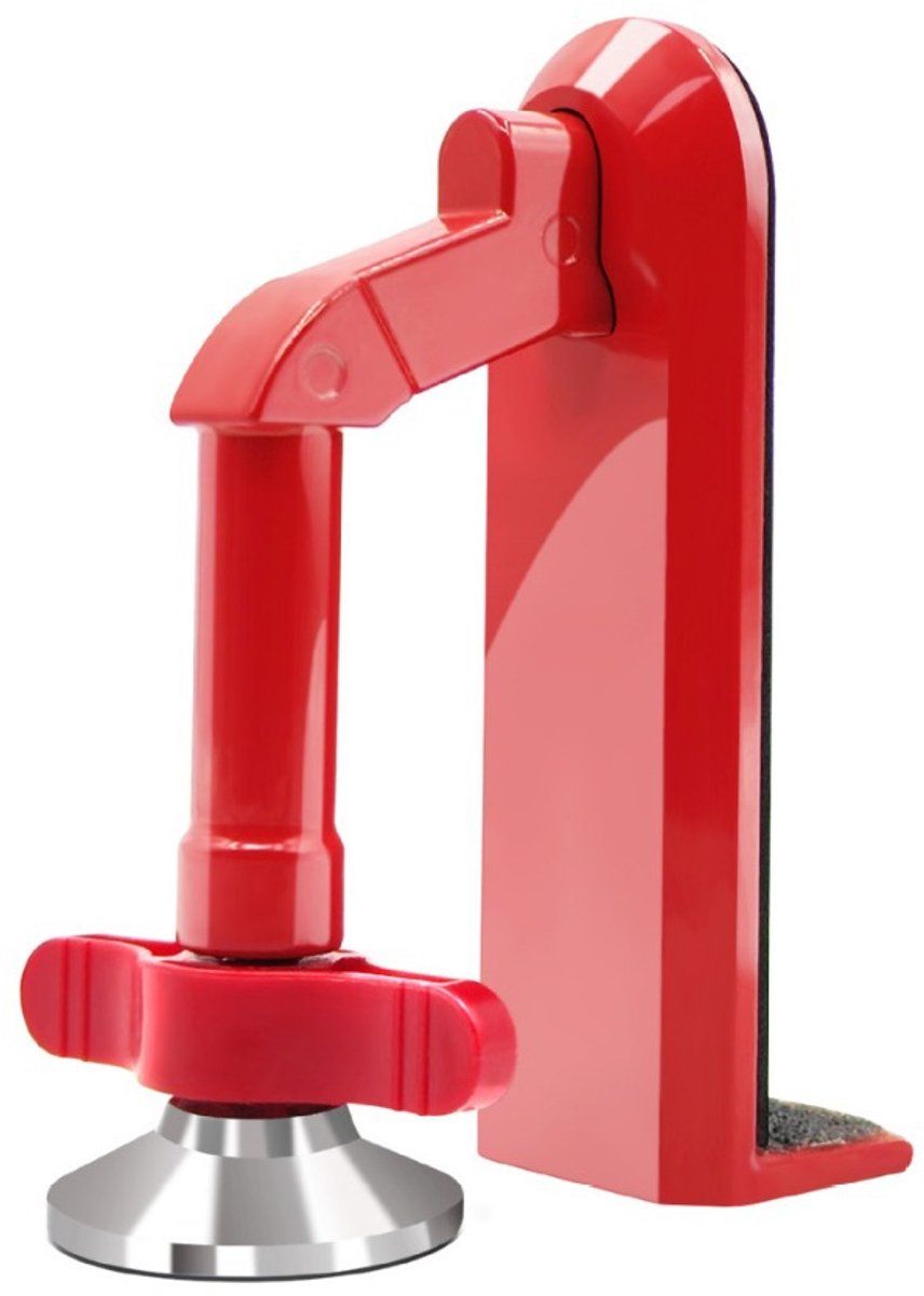 Heavy Duty Portable Door Lock for Travel, Adjustable Door Stopper for Home Security, No Drill Anti-Theft Door Jammer for Women, Kids, Solo Living (Red) - Image 1