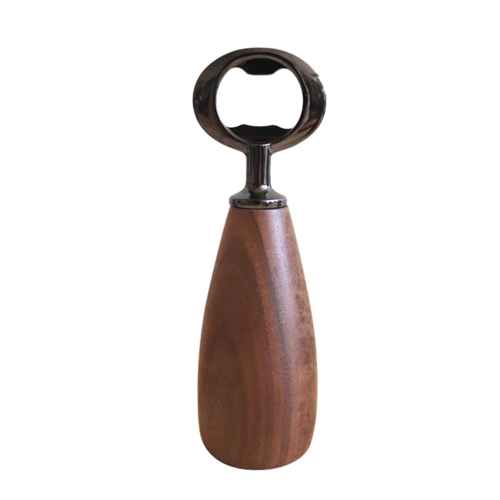 Handcrafted Wooden Bottle Opener – Walnut & Stainless Steel Beer Opener with Ergonomic Handle | Premium Bar Tool for Home, Kitchen & Gifts - Image 1