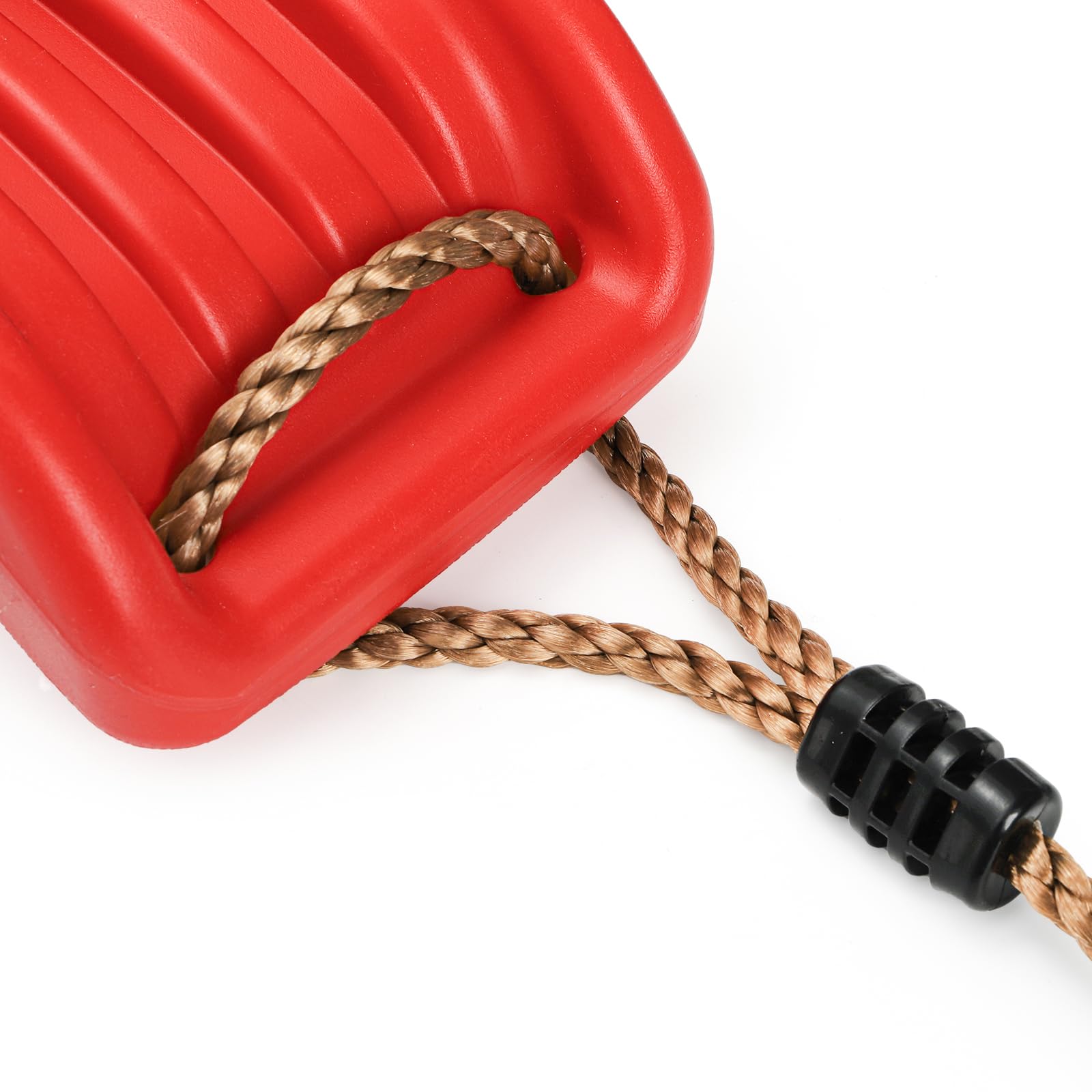 Outdoor Kids Plastic Swing Seat with Adjustable Rope – Durable Tree Swing for Backyard, 220lb Capacity, Red (Red) - Image 5