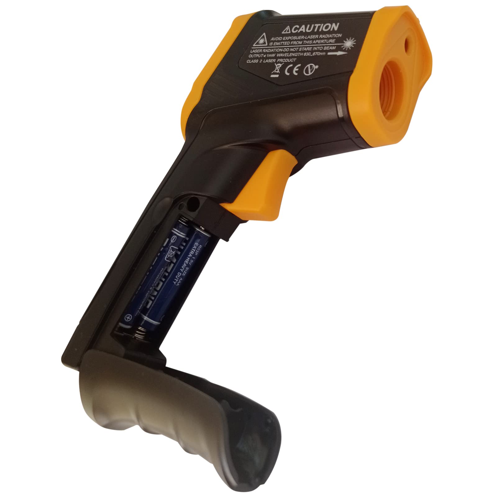 Infrared Thermometer Gun – Non-Contact Digital Laser Temp Meter for Cooking, HVAC, Automotive & Industrial Use, -50°C to 500°C, Backlit LCD, 12:1 D:S Ratio (Black/Yellow) - Image 4