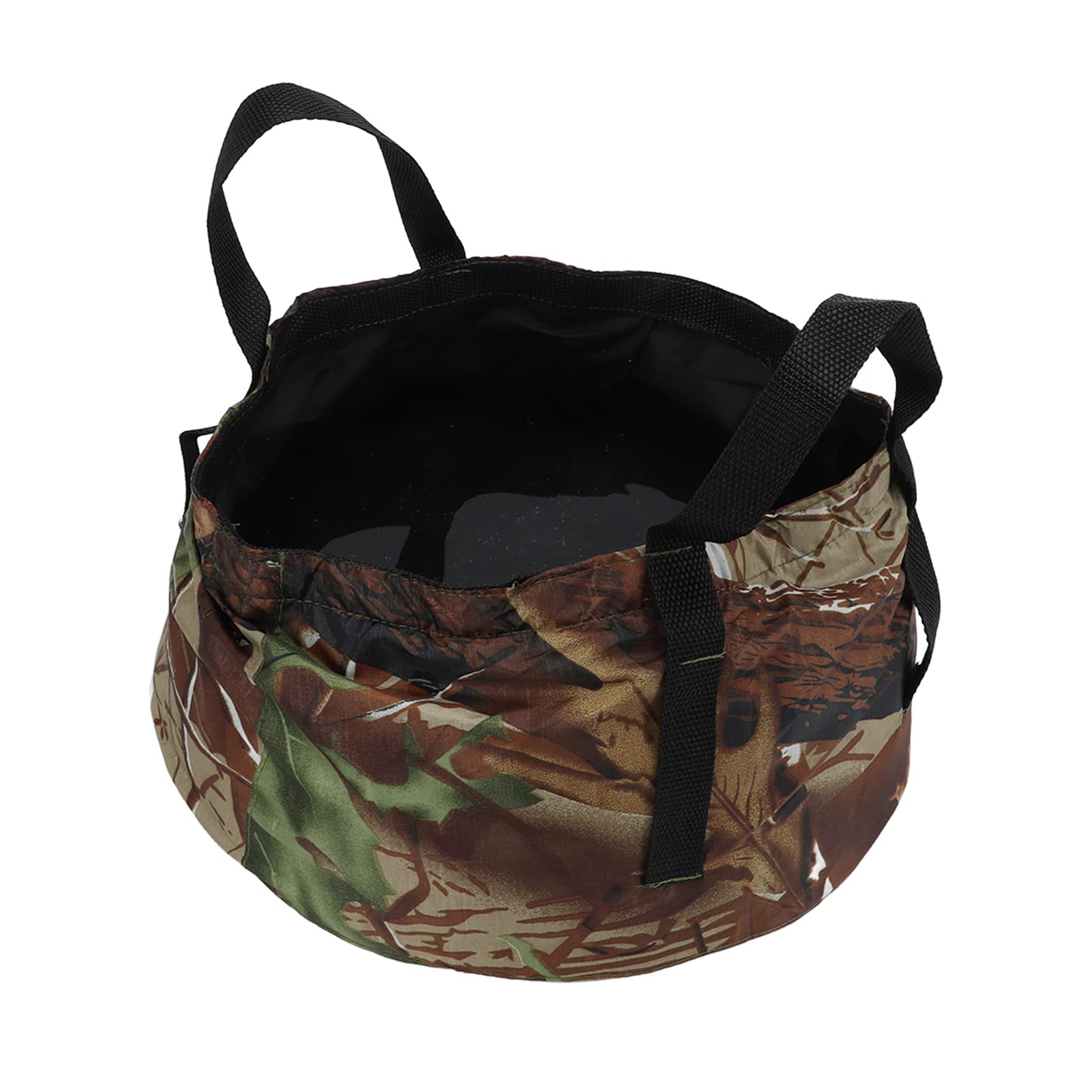 Collapsible Outdoor Bucket with Handles – Foldable Water Container for Camping, Fishing, Travel & Washing, Durable Waterproof Polyester Basin (Camouflage) - Image 1