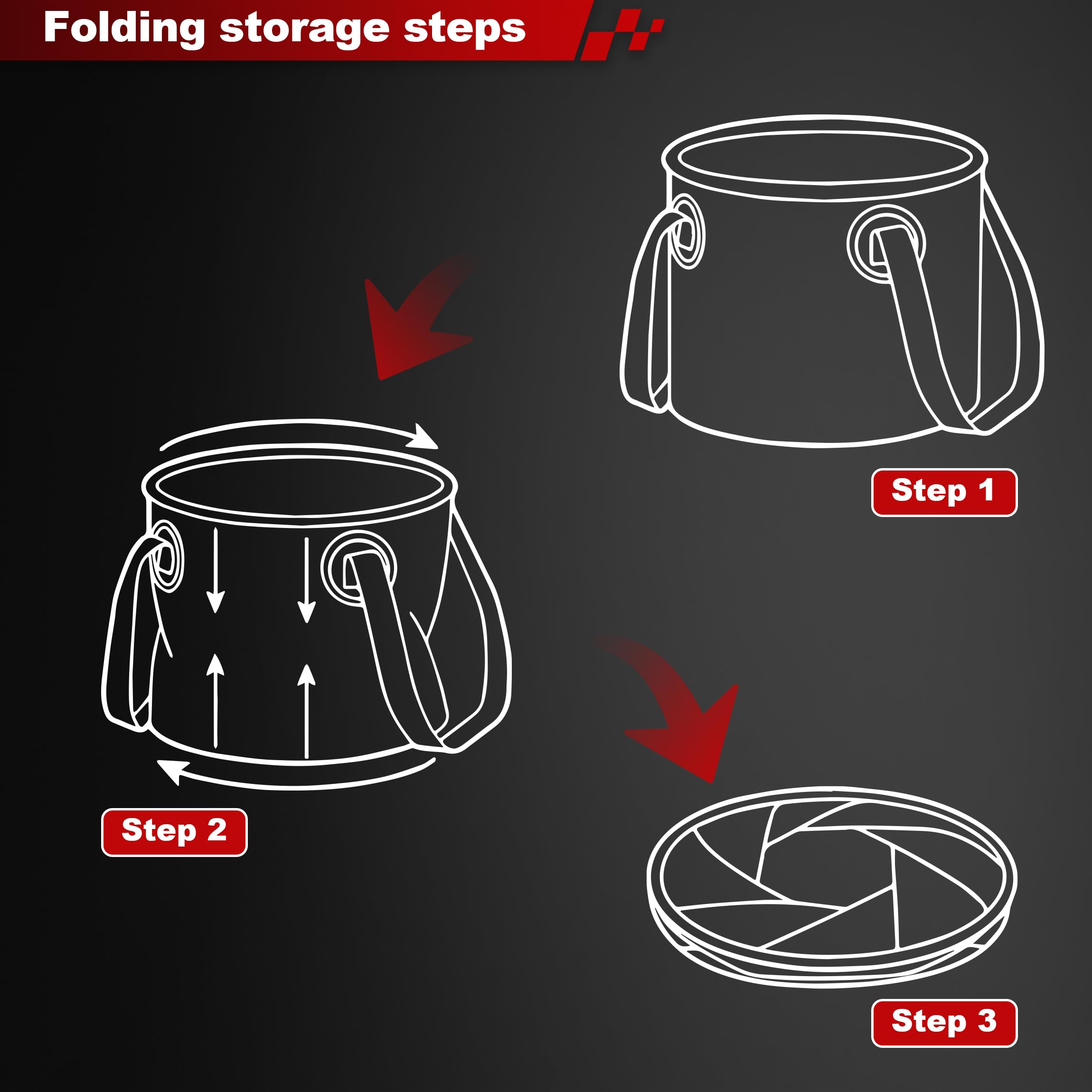 Multi-Use Collapsible Bucket – Foldable Camping Container with Dual Handles, 10L/20L Capacity, Supports 22 lbs or 44 lbs, Waterproof PVC Mesh for Fishing, Washing, Picnics & Outdoor Use (Forest Green,Trumpet) - Image 6