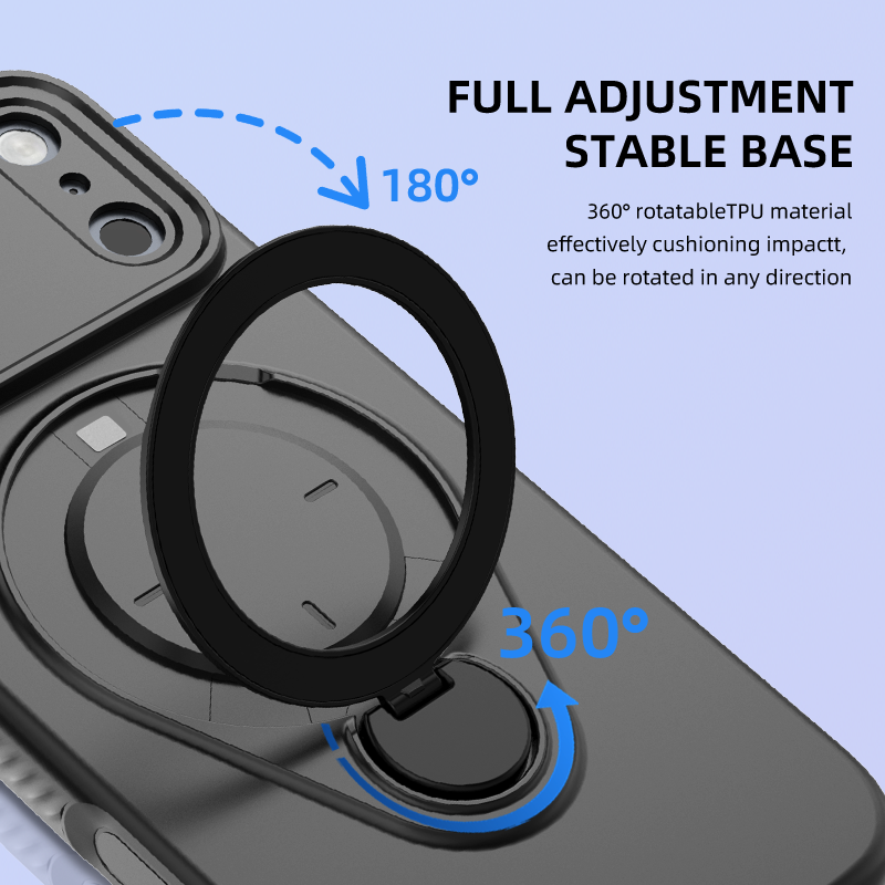 Magnetic Shockproof Case with 360-Degree Rotating Ring Stand for iPhone 17 Pro Max – Slim Protective Phone Cover with Airbag Corners and Wireless Charging Support for Home, Office, Travel and Daily Use (Purple) - Image 5