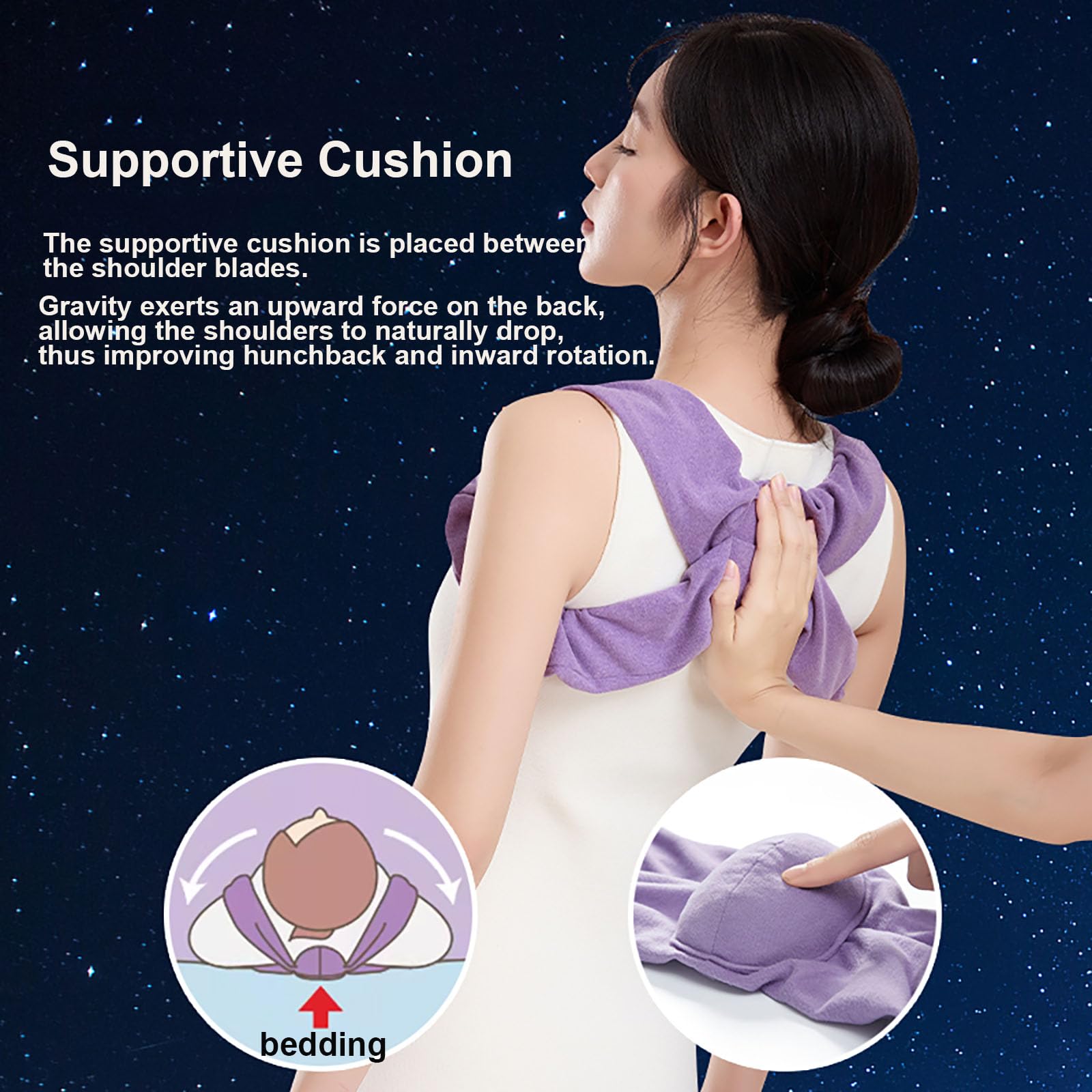 Sleep Posture Corrector for Women and Men – Shoulder Alignment Belt with Soft Cushion, Nighttime Back Support for Better Spine and Upper Body Positioning (L) - Image 3