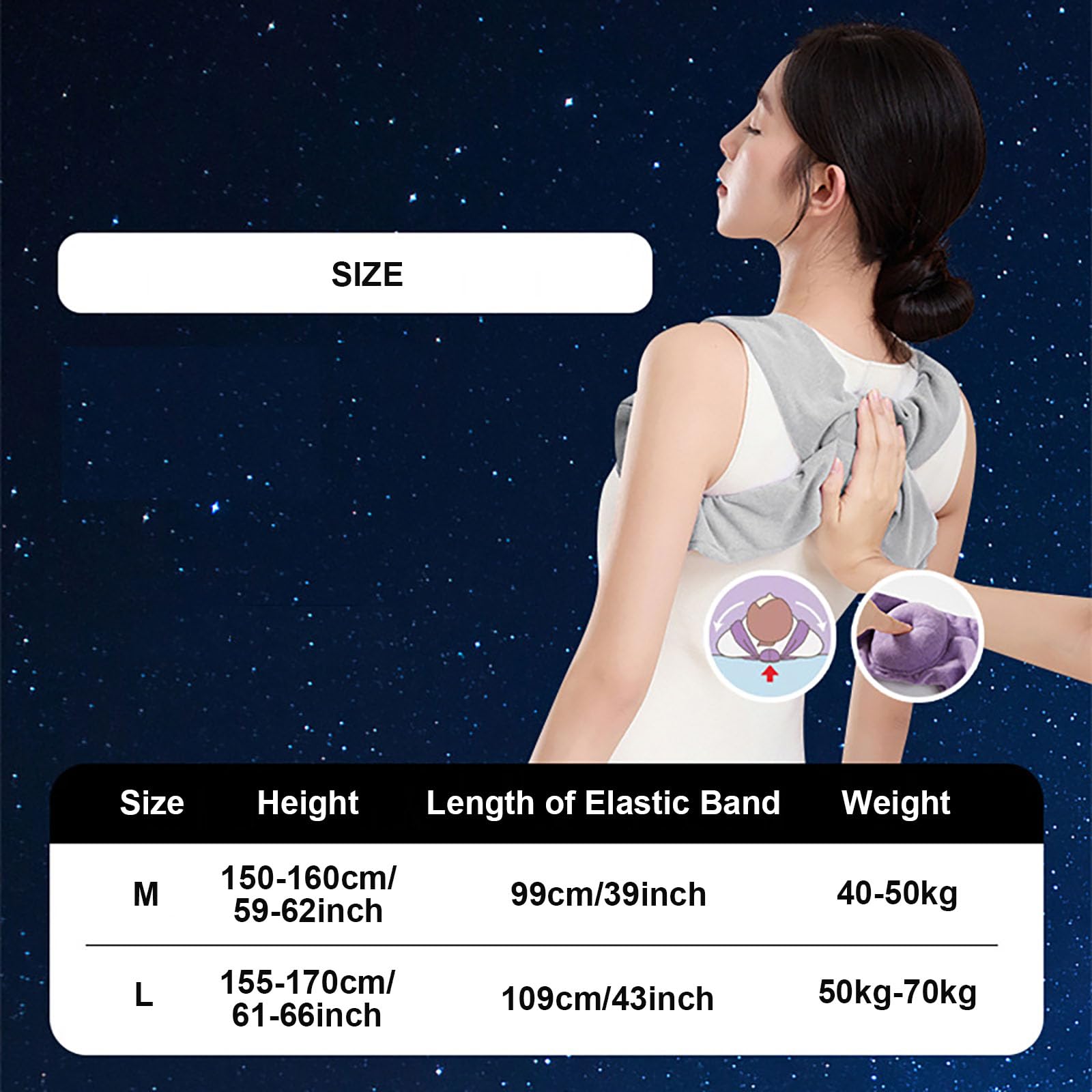 Sleep Posture Corrector for Women and Men – Shoulder Alignment Belt with Soft Cushion, Nighttime Back Support for Better Spine and Upper Body Positioning (L) - Image 5
