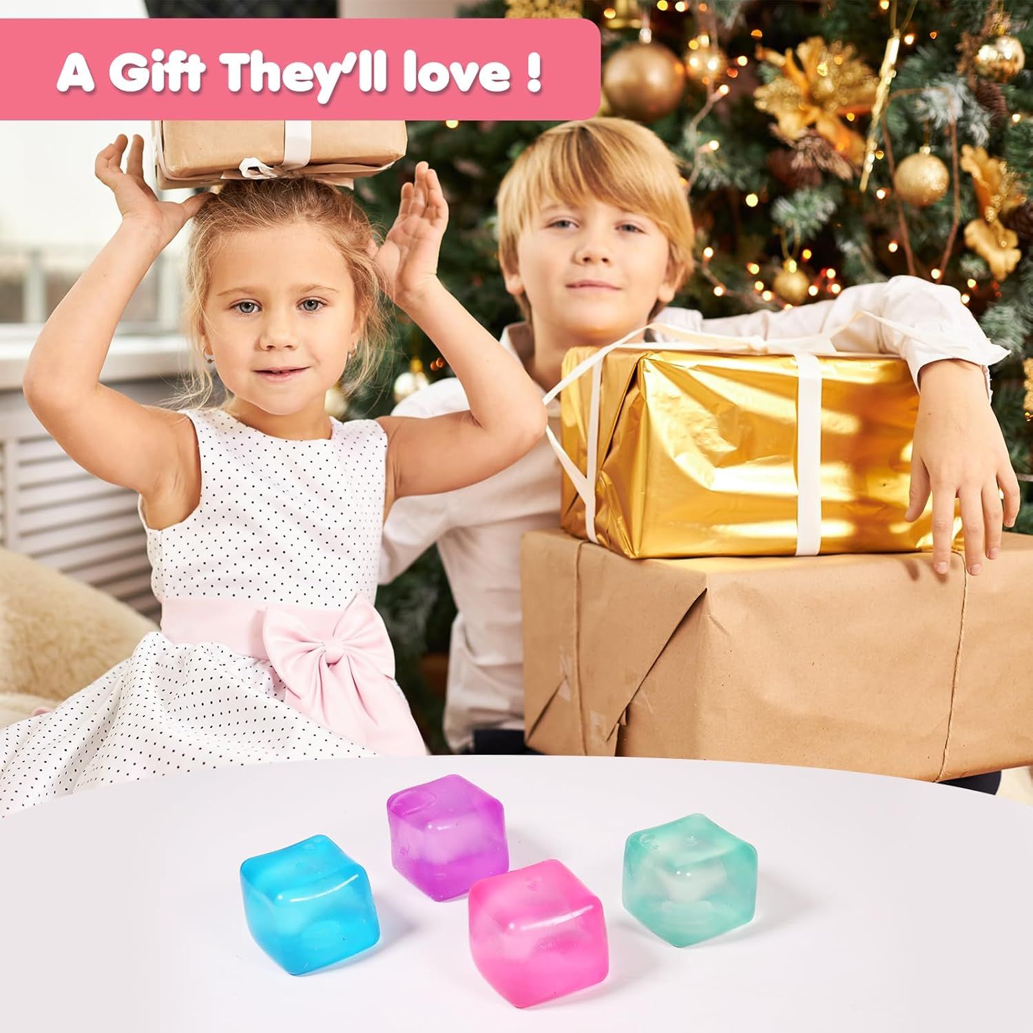 3-Pack Squishy Stress Cube Fidget Toys, Slow Rising Gel Sensory Squeeze Blocks for Anxiety Relief, Quiet Desk Toy for Kids and Adults (Pink Purple Blue) - Image 7