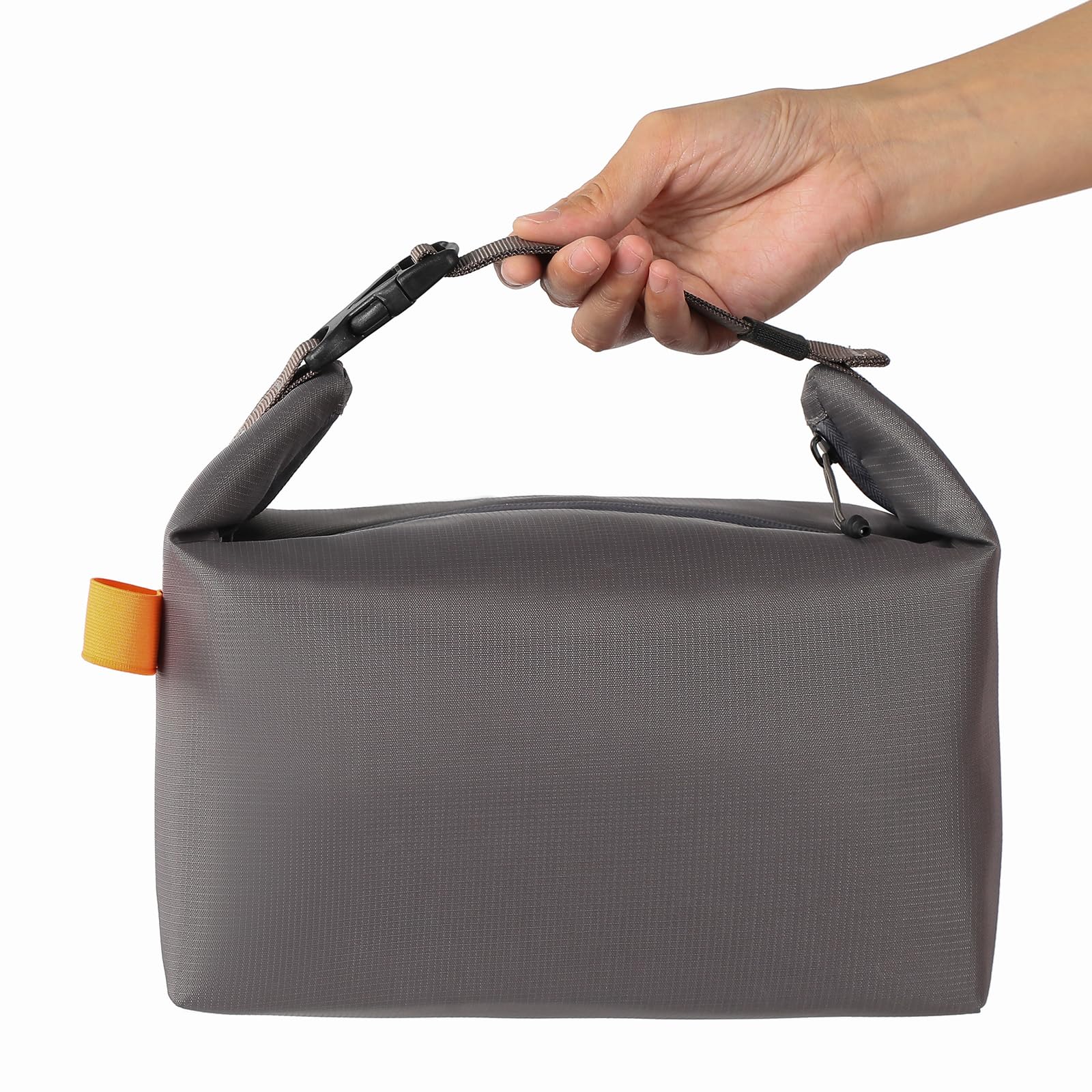 Foldable Lunch Bag – Reusable Insulated Cooler Tote with Waterproof Zipper, Leak-Proof Design, Lightweight & Compact, Ideal for Work, School, Picnic, Travel (Grey) - Image 1