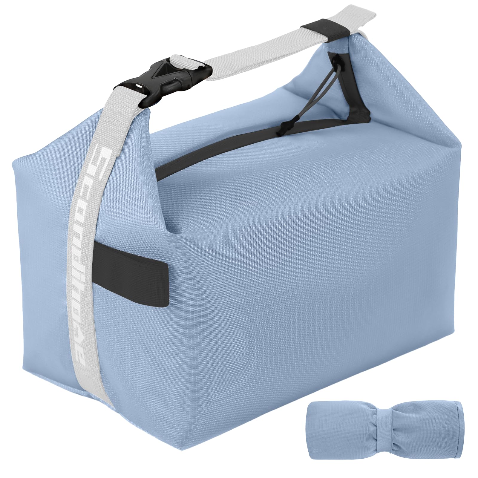 Foldable Lunch Bag – Reusable Insulated Cooler Tote with Waterproof Zipper, Leak-Proof Design, Lightweight & Compact, Ideal for Work, School, Picnic, Travel (Blue) - Image 1
