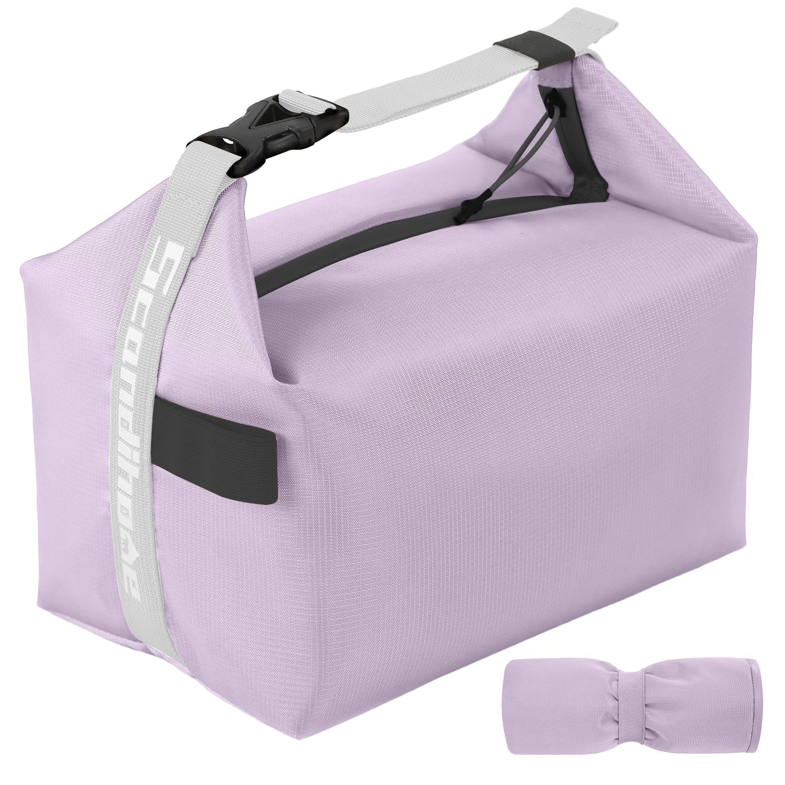 Foldable Lunch Bag – Reusable Insulated Cooler Tote with Waterproof Zipper, Leak-Proof Design, Lightweight & Compact, Ideal for Work, School, Picnic, Travel (Purple) - Image 1