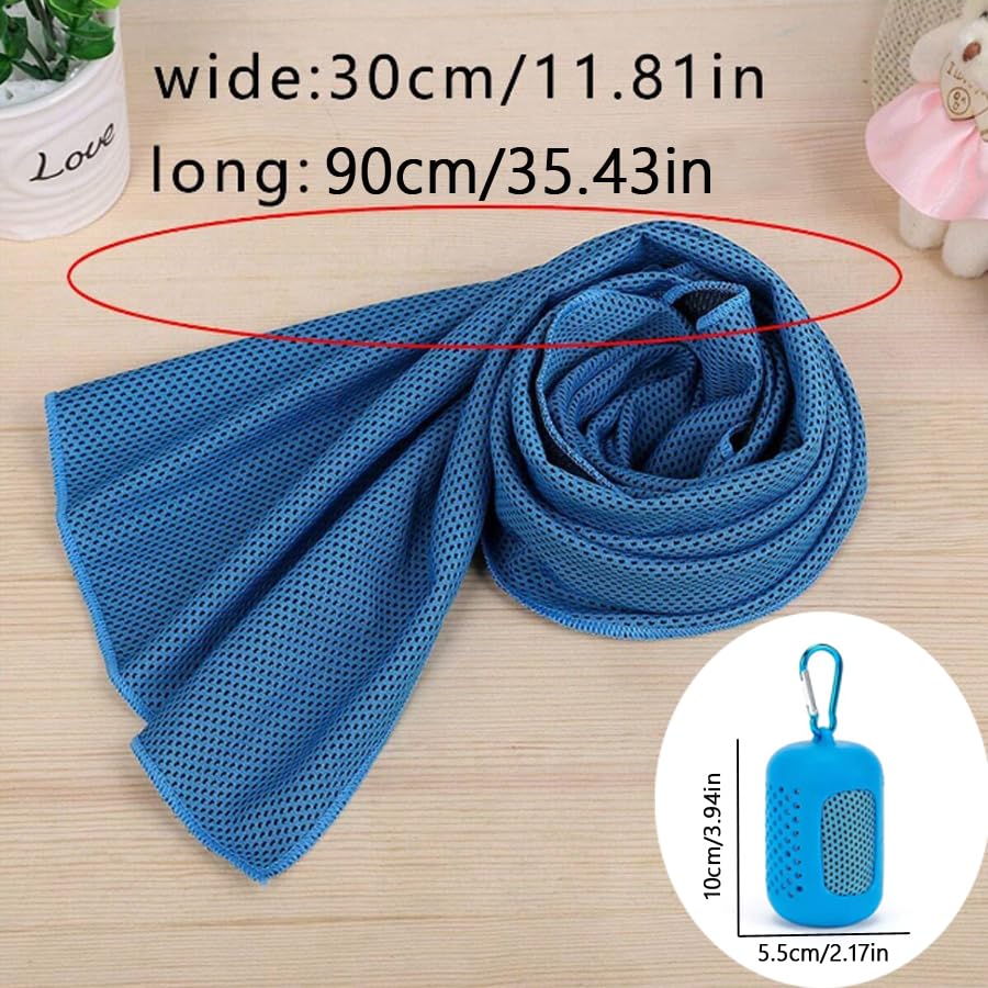 Instant Cooling Towel – Quick-Dry Sport Towel with EVA Storage Case & Carabiner Clip, Ideal for Gym, Outdoor, Travel Swimming(Purple) - Image 2