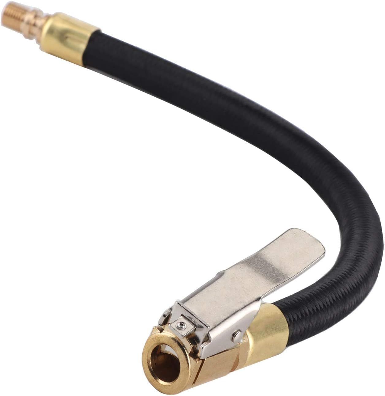 2PCS Tire Inflator Extension Hose with Quick Connect Chuck, Universal Air Pump Adapter for Car, Motorcycle, Bicycle, Heavy-Duty Nylon & Copper (Black) - Image 1