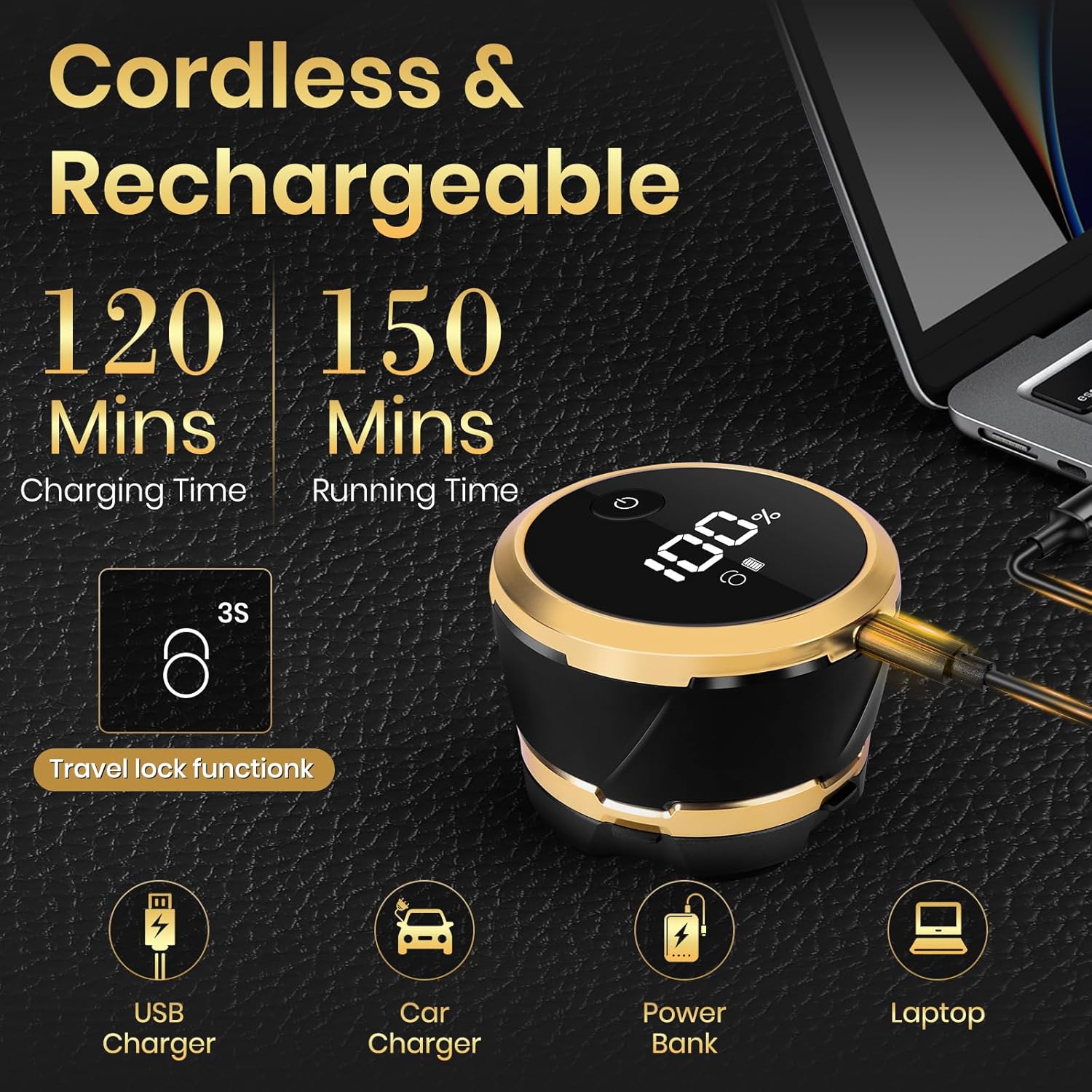 6D Magnetic Bald Shaver for Men – Cordless Rechargeable Electric Head Shaver with LED Display, IPX6 Waterproof, 3-Second Travel Lock, 6 Floating Heads, Includes Storage Bag & Cleaning Brush (Black) - Image 2